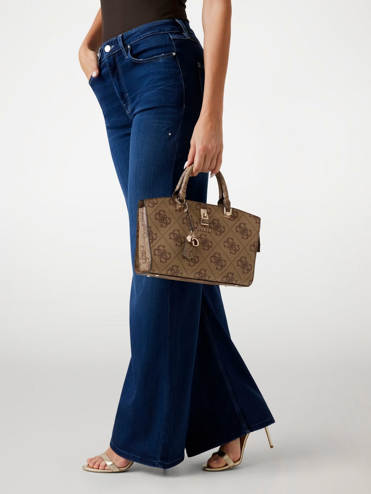 GUESS Borsa Donna QUEENSLAND LUXURY SATCHEL HWOS96 55060 LTL LATTE LOGO