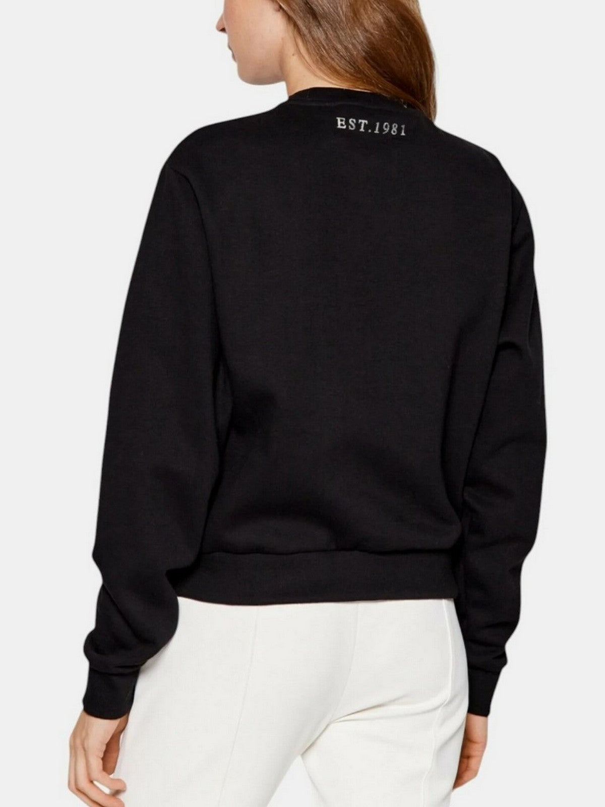 GUESS Felpa Donna CN LOVE TRIANGLE SWEATSHIRT W5RQ04 KB683 JBLK Nero gioboutiqueweb