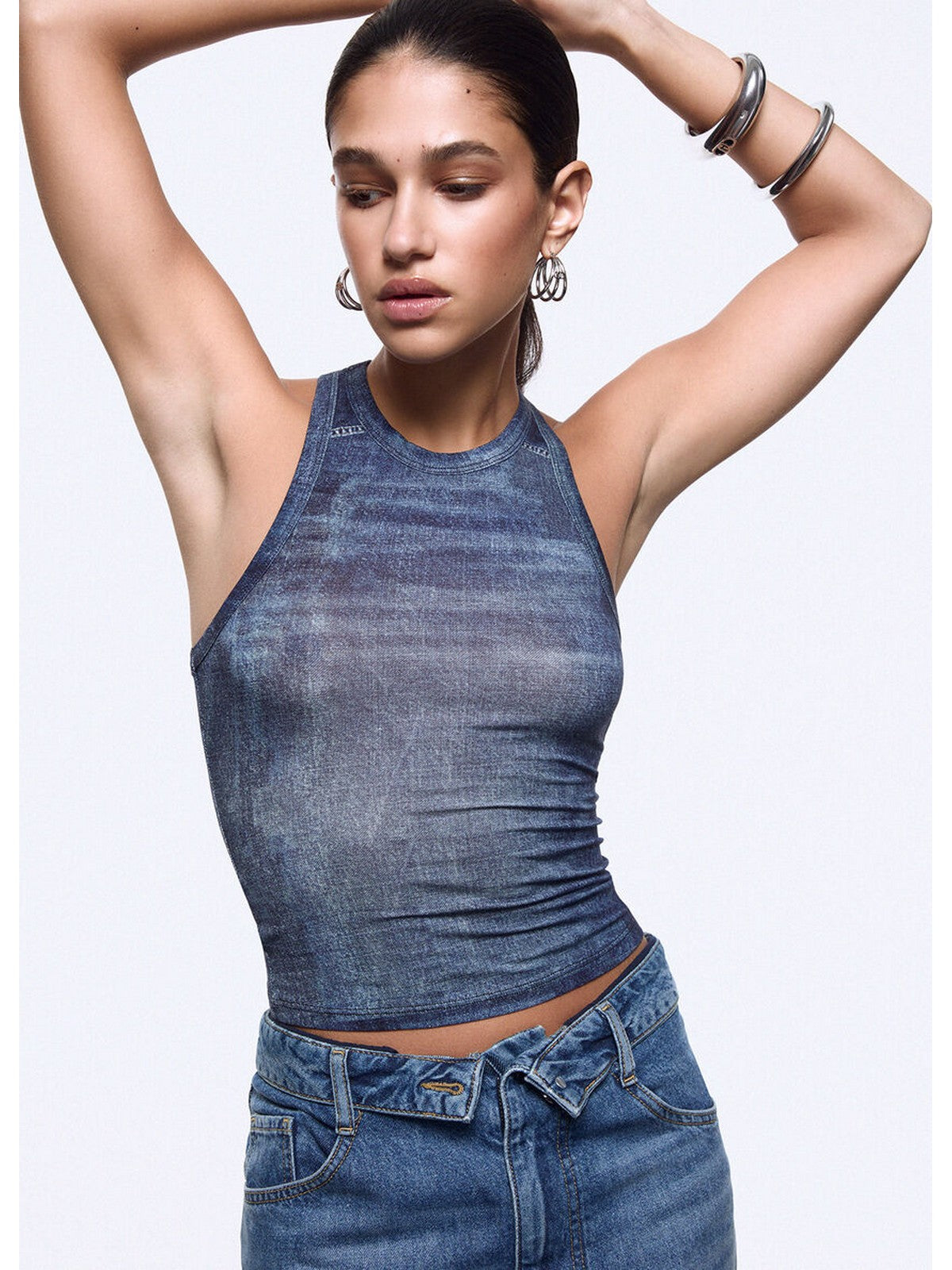 LIU JO feat. ELODIE Top Donna UA6505J1624 L9680 Special denim