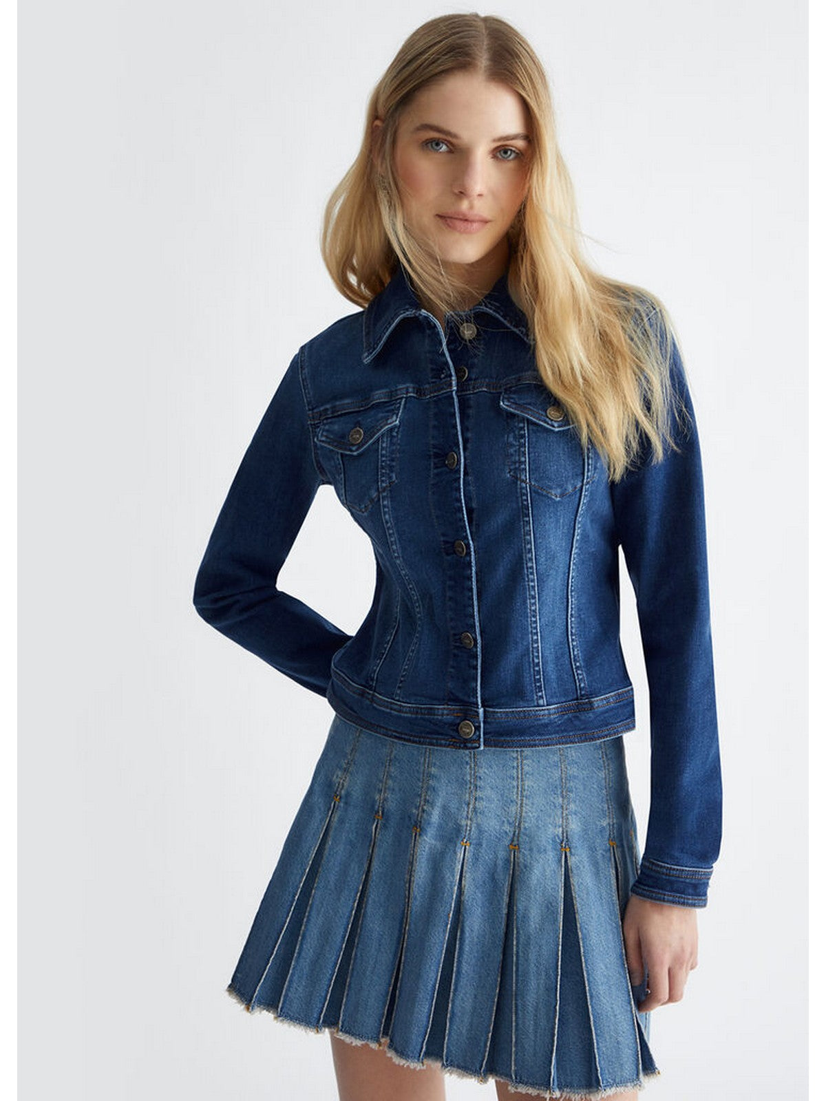 LIU JO BLUE DENIM Giubbino Donna UA4046D4615 78701 Blu gioboutiqueweb