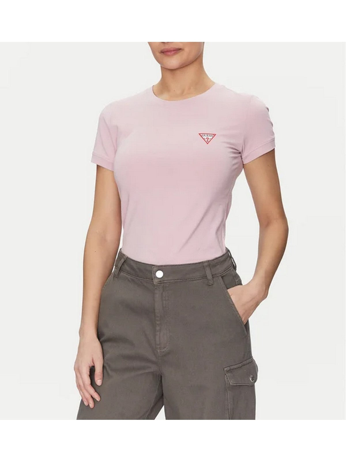 GUESS T-shirt Donna SS CN MINI TRIANGLE TEE W2YI44 J1314 G6L1 PEACH CREME