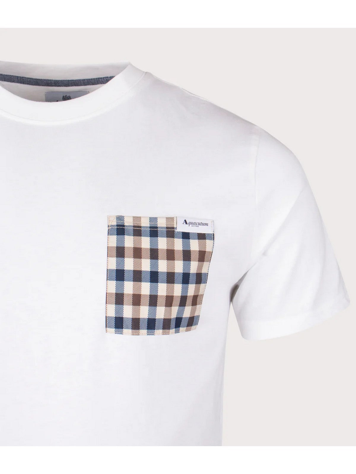 AQUASCUTUM T-shirt Uomo ACTIVE CLUB CHECK POCKET T-SHIRT AA-B004-TS003 BIANCO OPTICAL WHITE