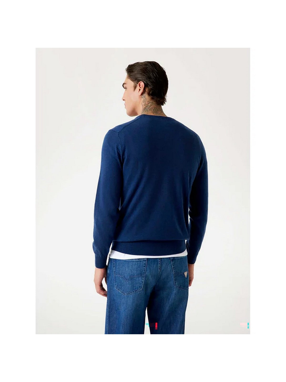 GUESS Maglione Uomo DANIEL CN LS BASIC SWTR M5YR26 Z0122 G7V2 SMART BLUE