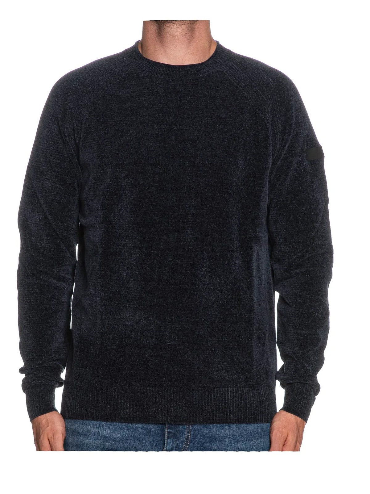 RRD Maglione Uomo VELVET ROUND KNIT W25132 60 60 BLUE BLACK