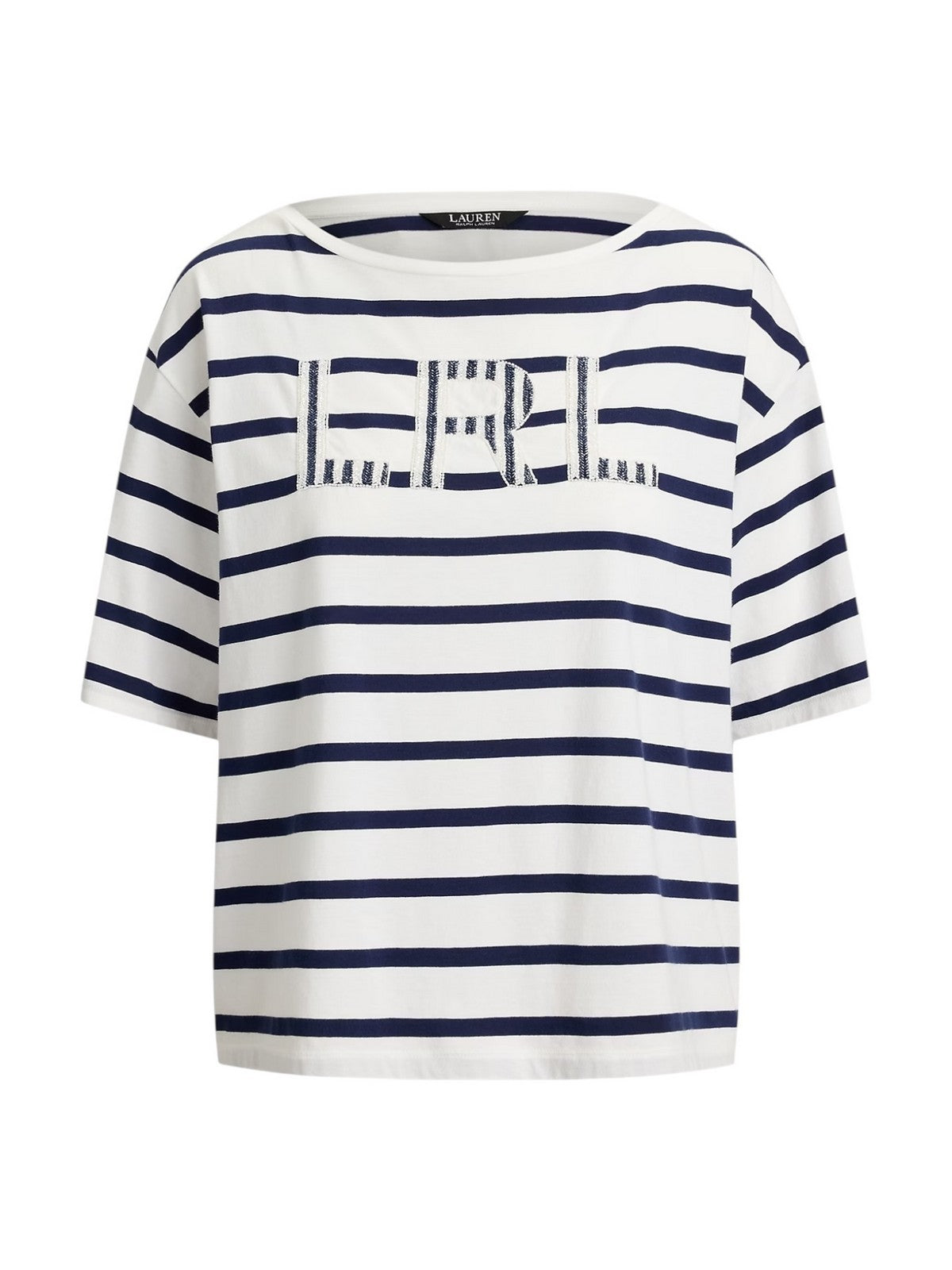 LAUREN RALPH LAUREN T-shirt Donna VAUDEN-SHORT SLEEVE-T-SHIRT 200P03752 002 WHITE/REFINED NAVY
