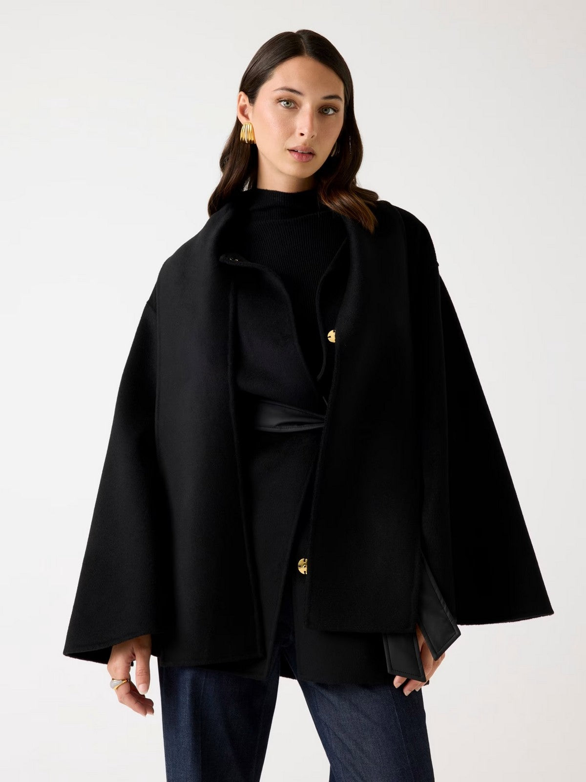 MARCIANO Giubbino Donna ELLA WIDE SLEEVES CAPE 5BGL01 7125A JBLK Jet Black A996