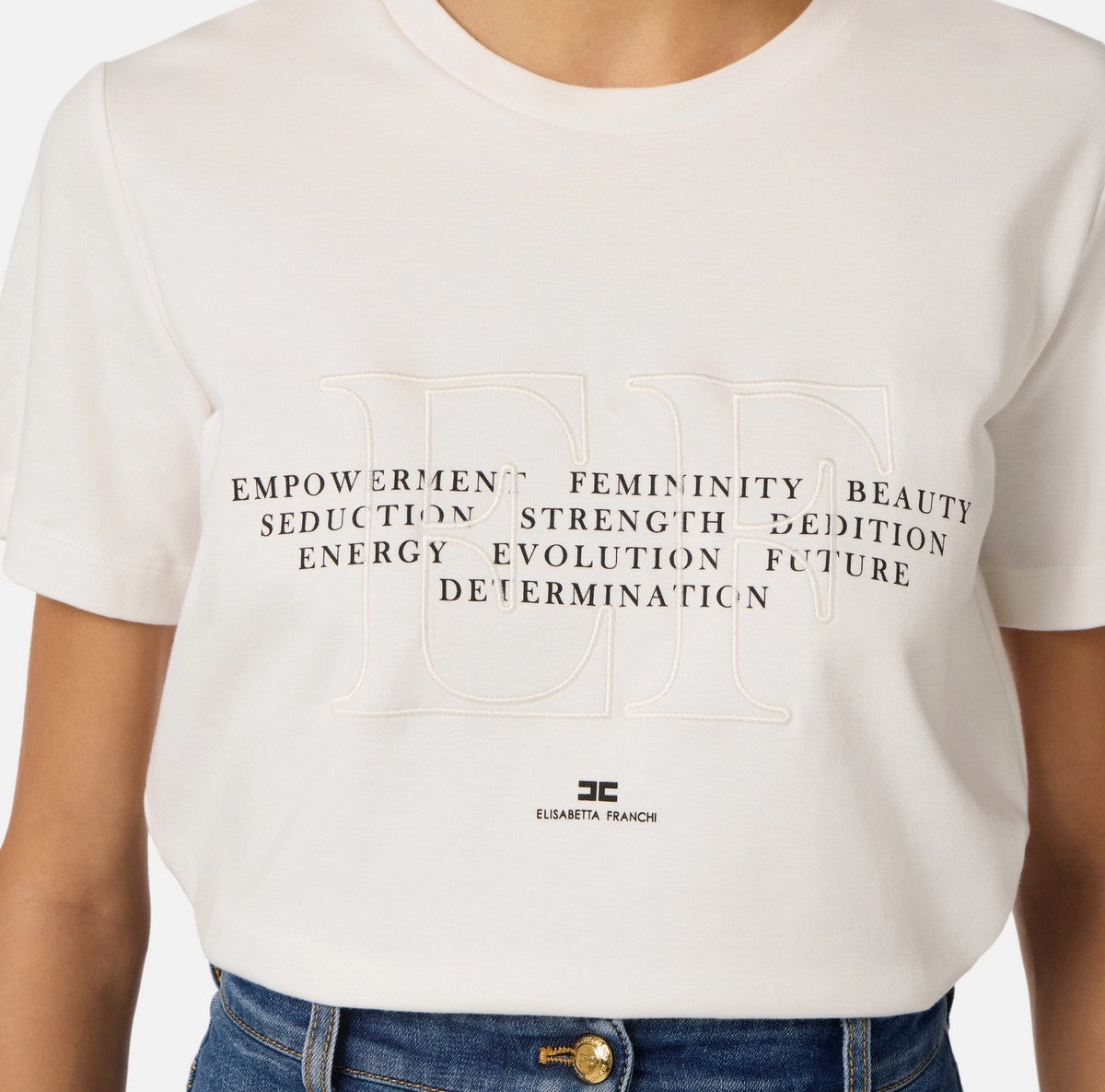 ELISABETTA FRANCHI T-shirt Donna MA69P61E2 270 GESSO