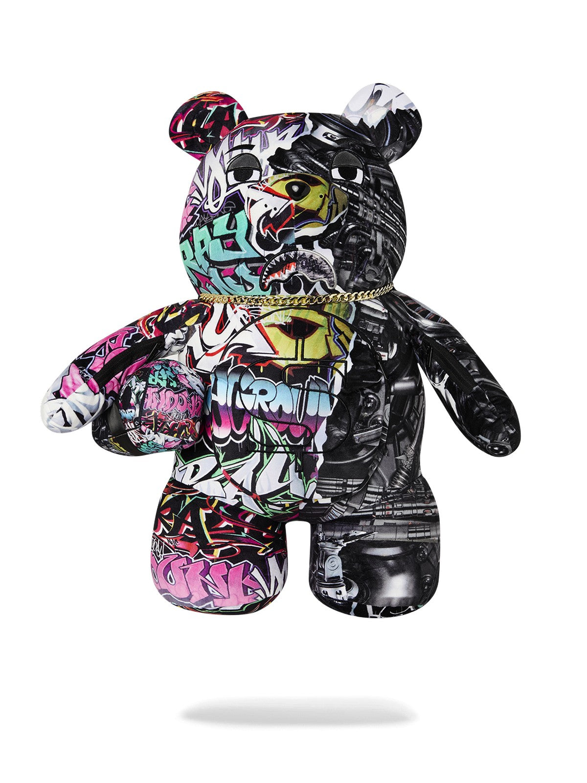 SPRAYGROUND Zaino Uomo SPLIT CYBERSHARK MONEYBEAR TEDDY BEAR 910B8052NSZ Nero gioboutiqueweb