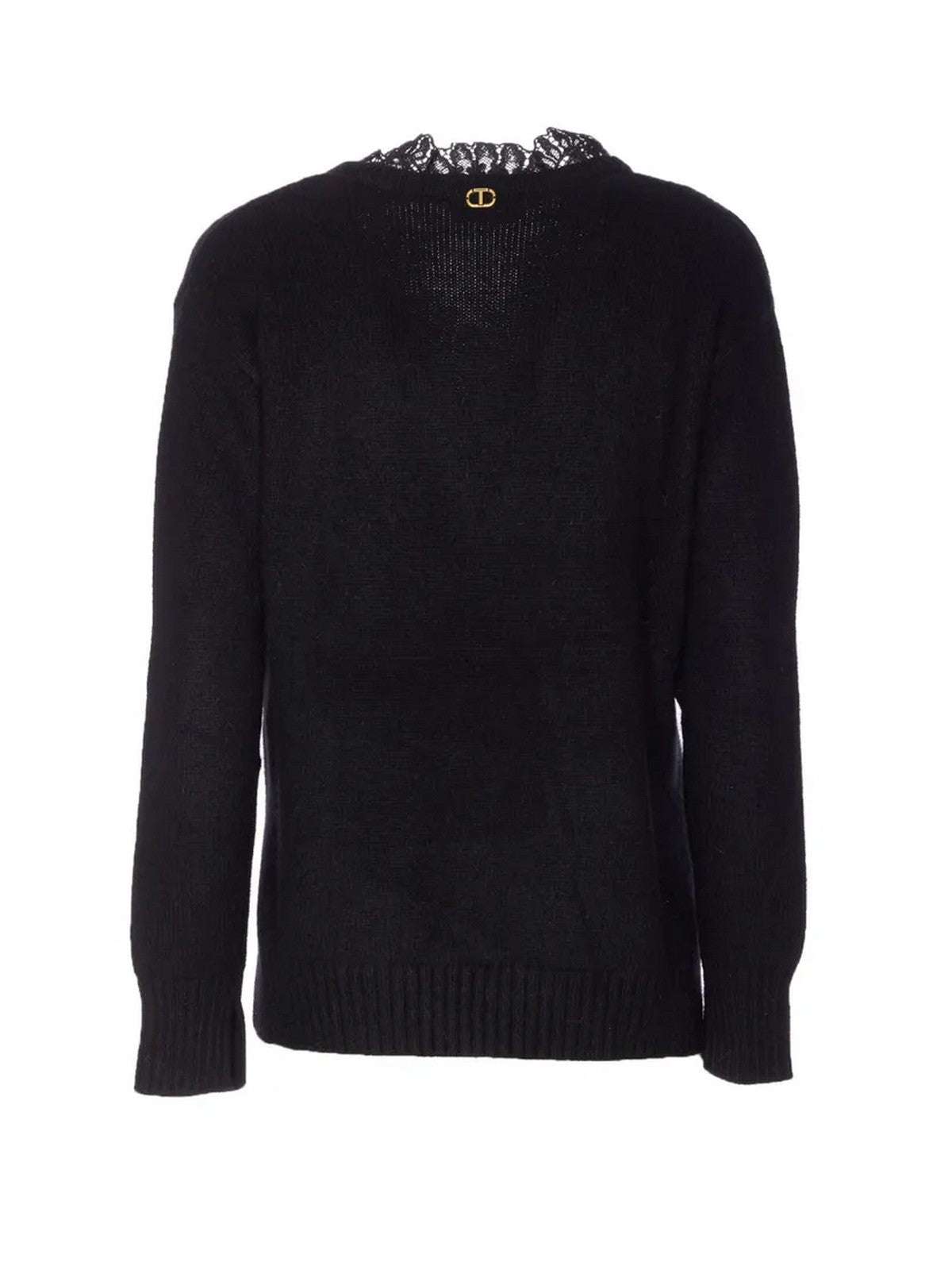 TWINSET Maglione Donna MIX ANGORA & LACE 252TT3380 00006 Nero