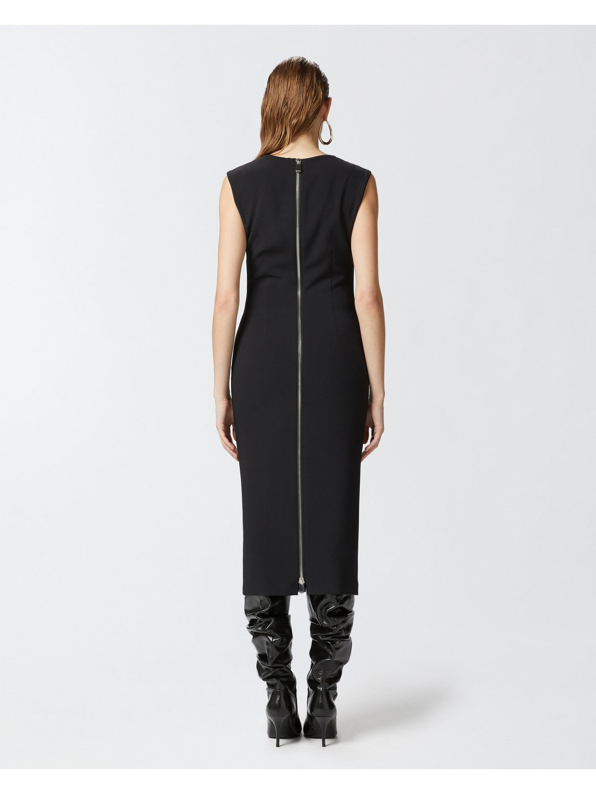 Pinko Frau Kleid Valensole Krepp Stretch 103960-A20A Z99 Schwarzes Kleid