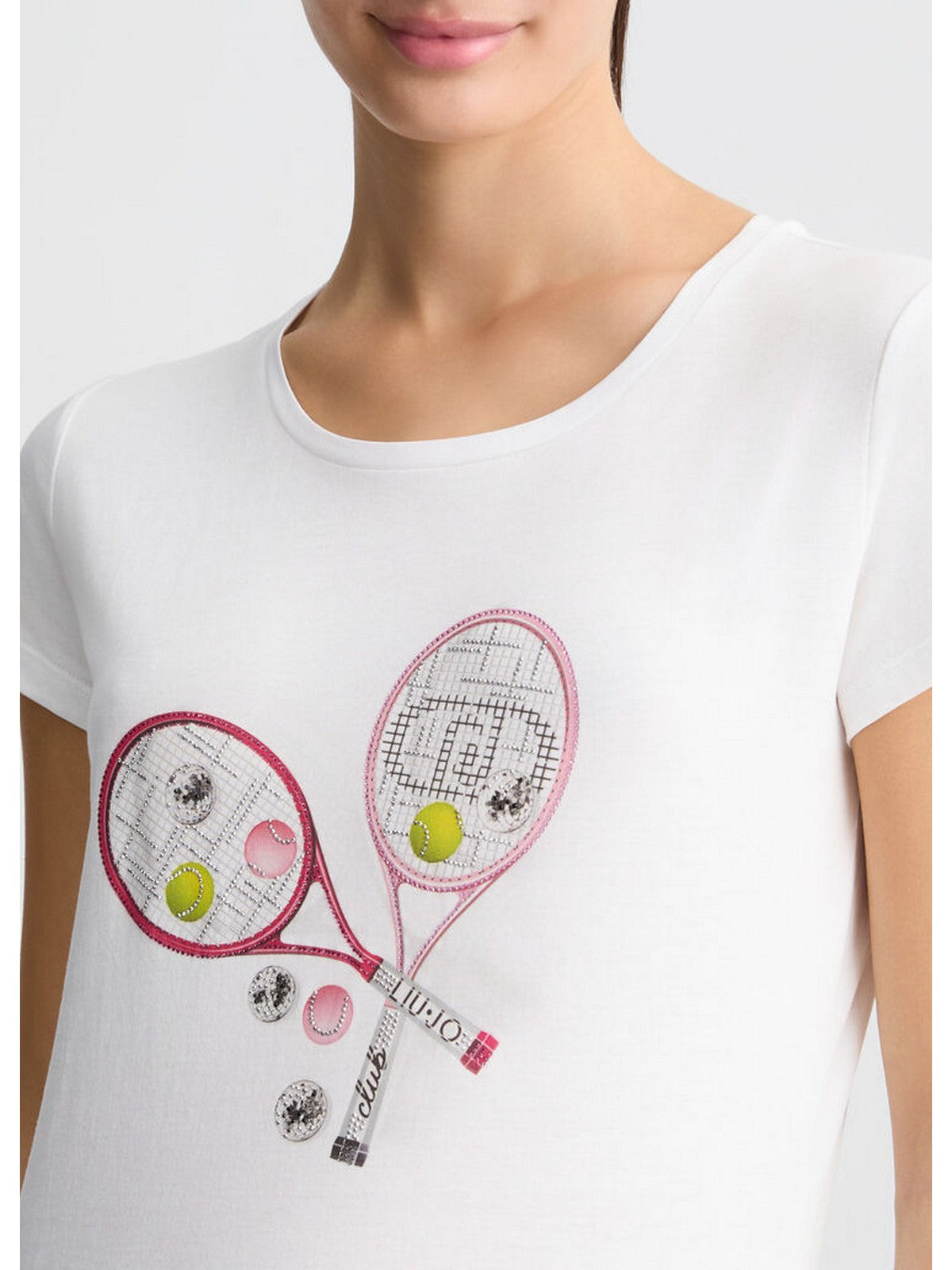 LIU JO WHITE T-shirt Donna WA5362JS923 M9569 Bianco gioboutiqueweb