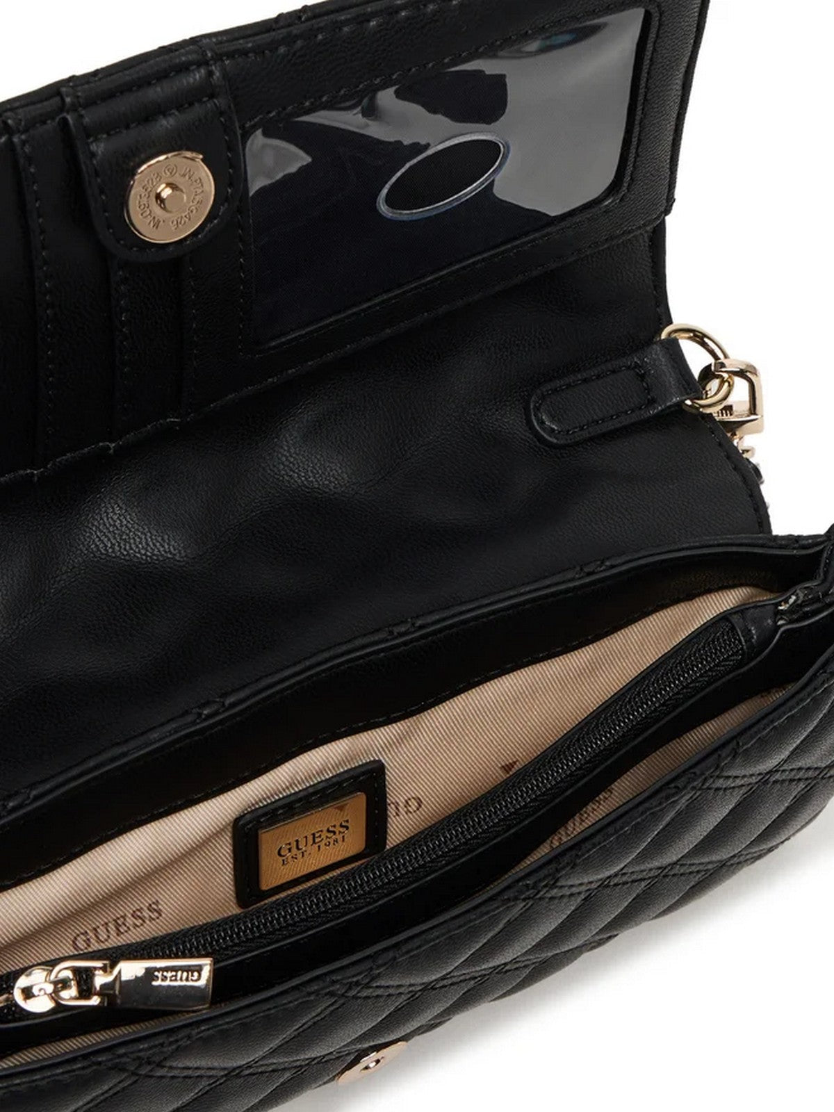 GUESS Borsa Donna GIULLY II XBODY FLAP ORGANIZER HWQG96 73750 BLA BLACK