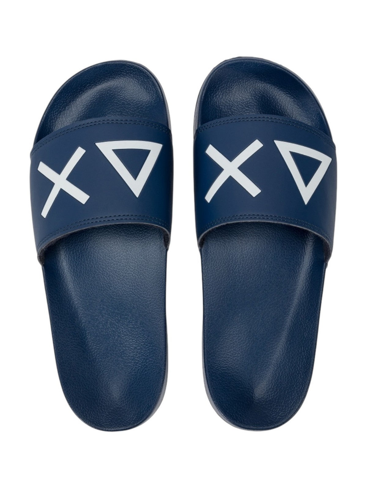 SUN68 Ciabatta Uomo Slippers Logo X35102 07 Blu gioboutiqueweb