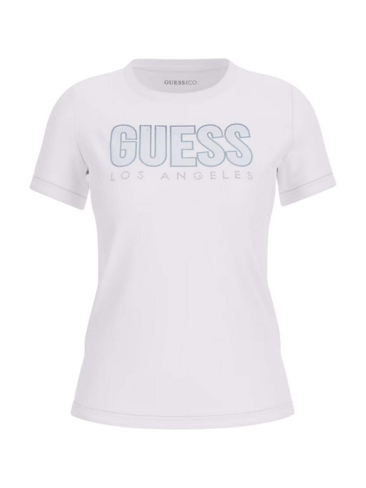 GUESS T-shirt Donna CN SS GLITTER DEGRADE LOGO TEE W5GI14 J1314 G011 PURE WHITE gioboutiqueweb