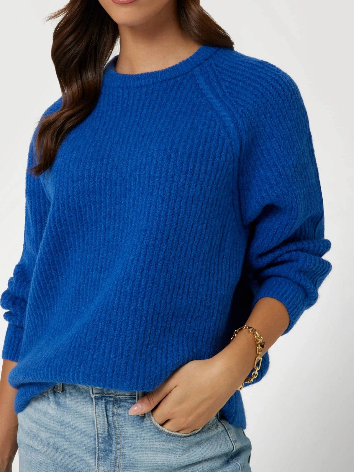 GUESS Maglione Donna LS CN CABLE MARGOT SWTR W4BR0O Z3LG0 G7N9 Blu gioboutiqueweb