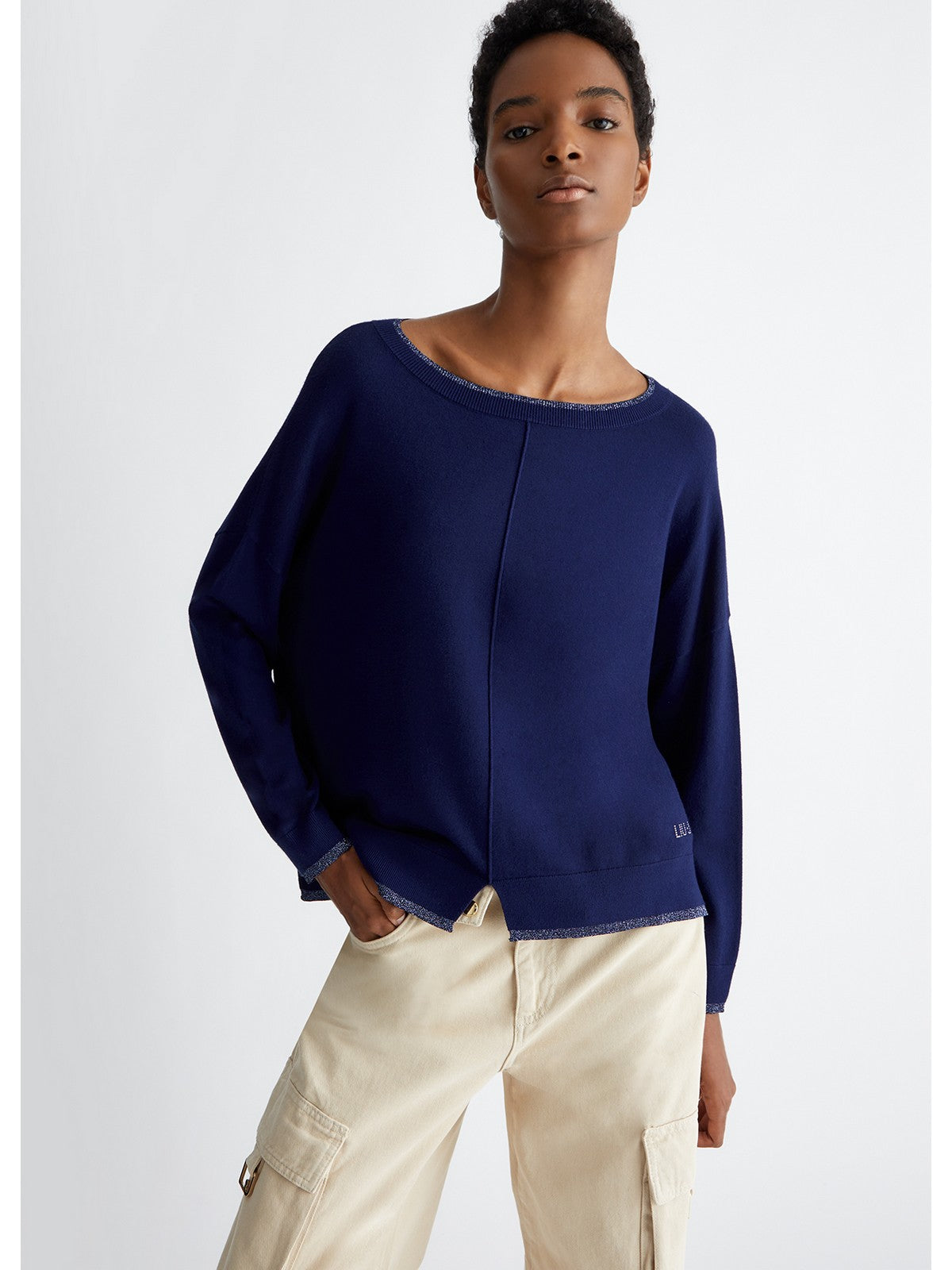 Liu Jo White Frauenhemd M4074ms49i 93831 Blau