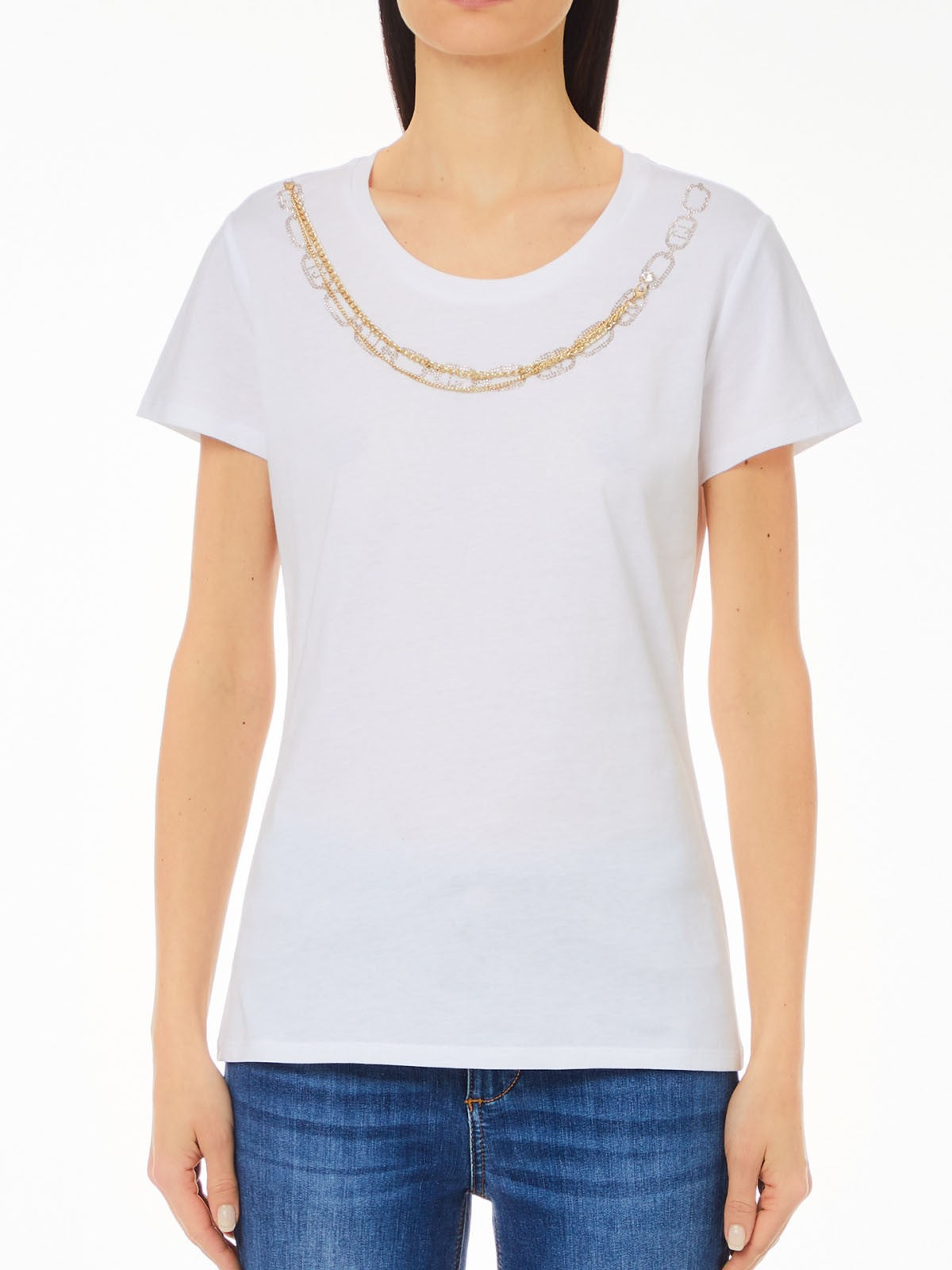 LIU JO WHITE T-shirt Donna WF4108J5904 N9889 Bianco gioboutiqueweb
