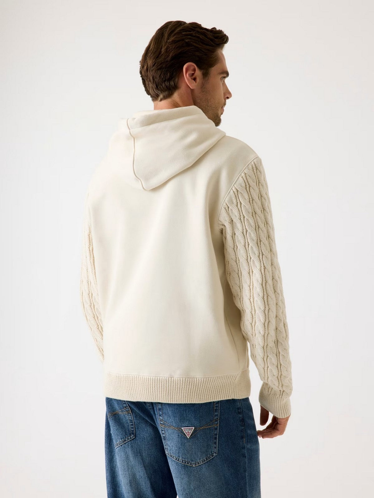 GUESS Felpa Uomo CONTRAST SLEVEES HOODIE M5BQ15 K0981 G1CV QUICKSAND