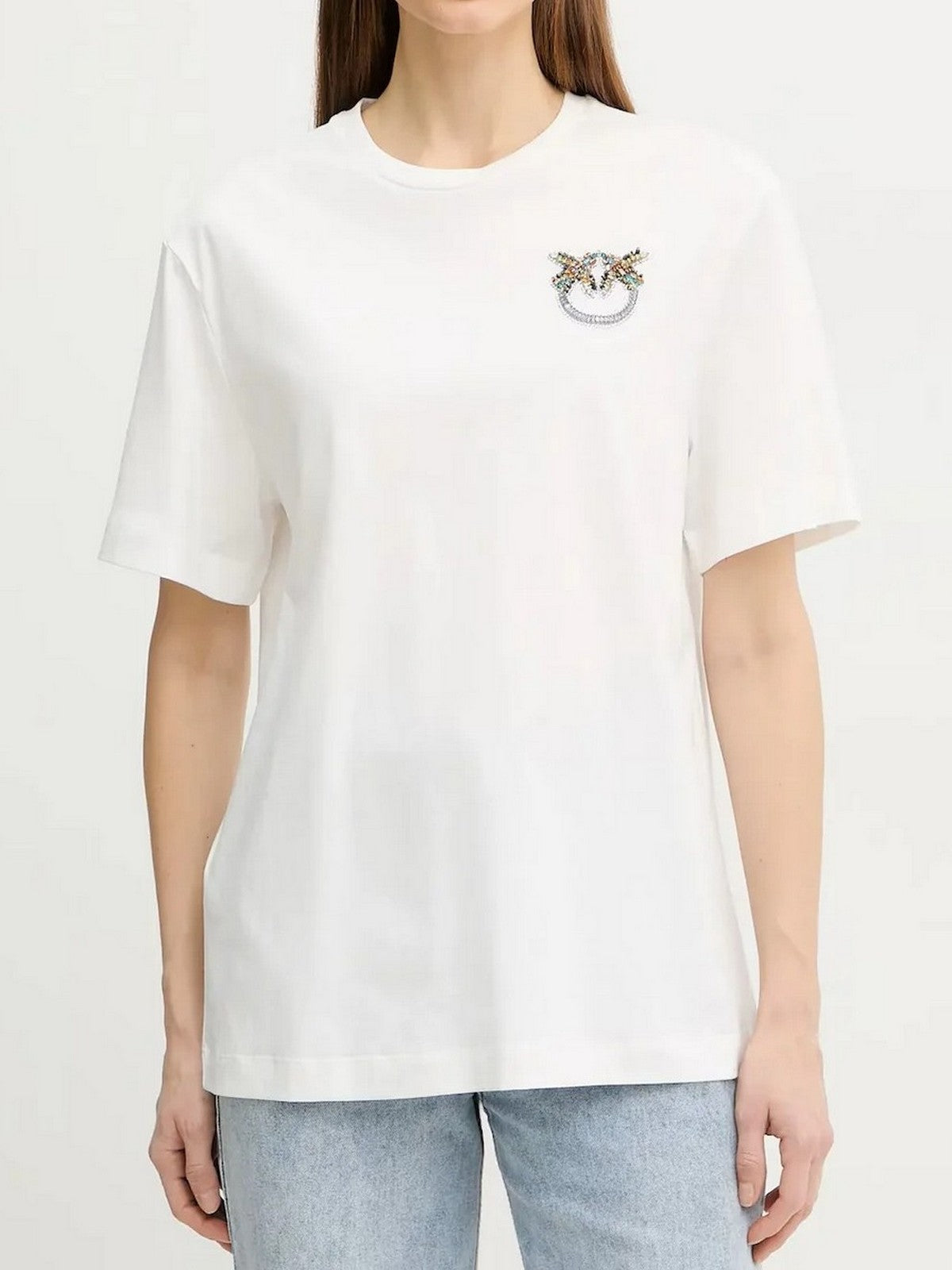 PINKO T-shirt Donna STREPITOSO T-SHIRT 105526-A33F Z05 BIANCO-BIANCANEVE