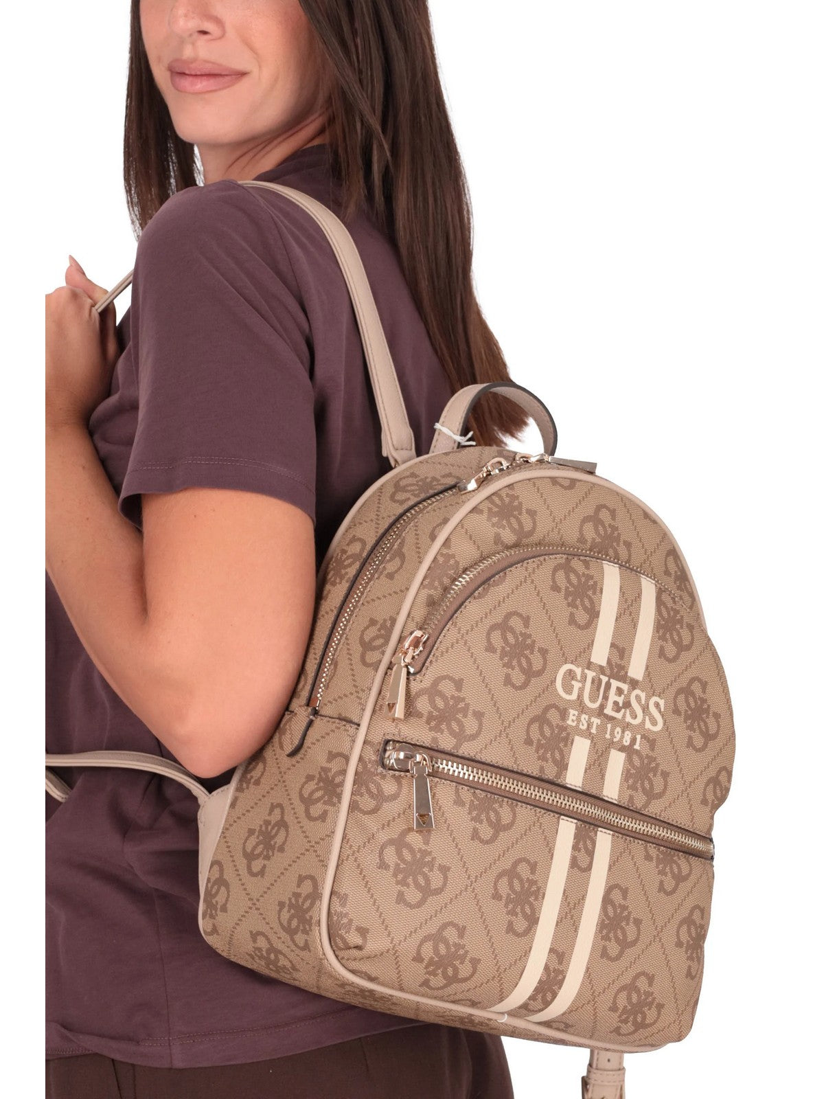 GUESS Zaino Donna MANHATTAN II LARGE BACKPACK HWOS71 18330 LTL LATTE LOGO