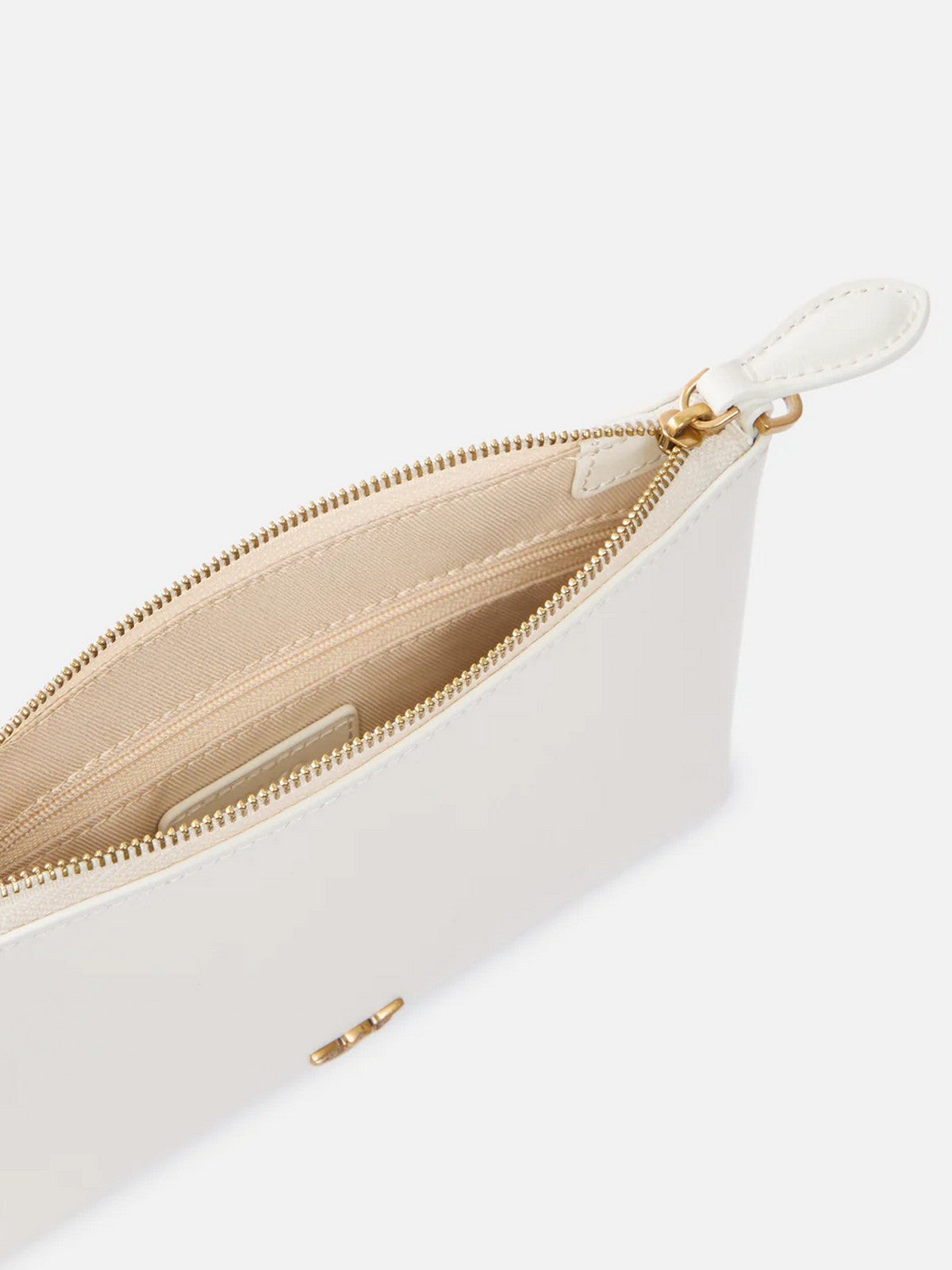 PINKO Pochette Donna FLAT HORIZONTAL MINI VITELLO S 104277-A0F1 Z14Q BIANCO SETA-ANTIQUE GOLD
