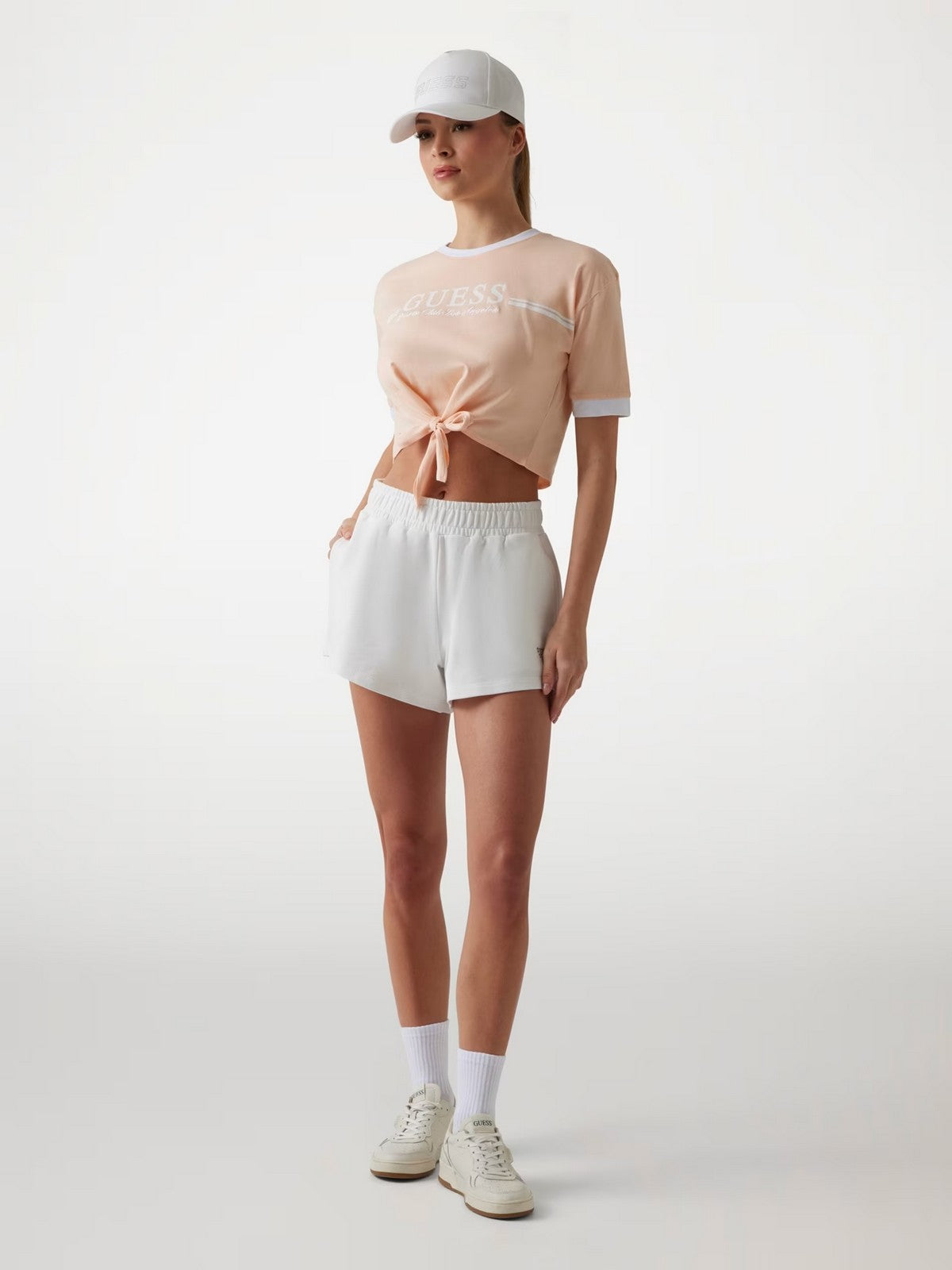 GUESS SPORT T-shirt Donna KNOT T-SHIRT V5GI05 I3Z14 G6J4 Rosa gioboutiqueweb