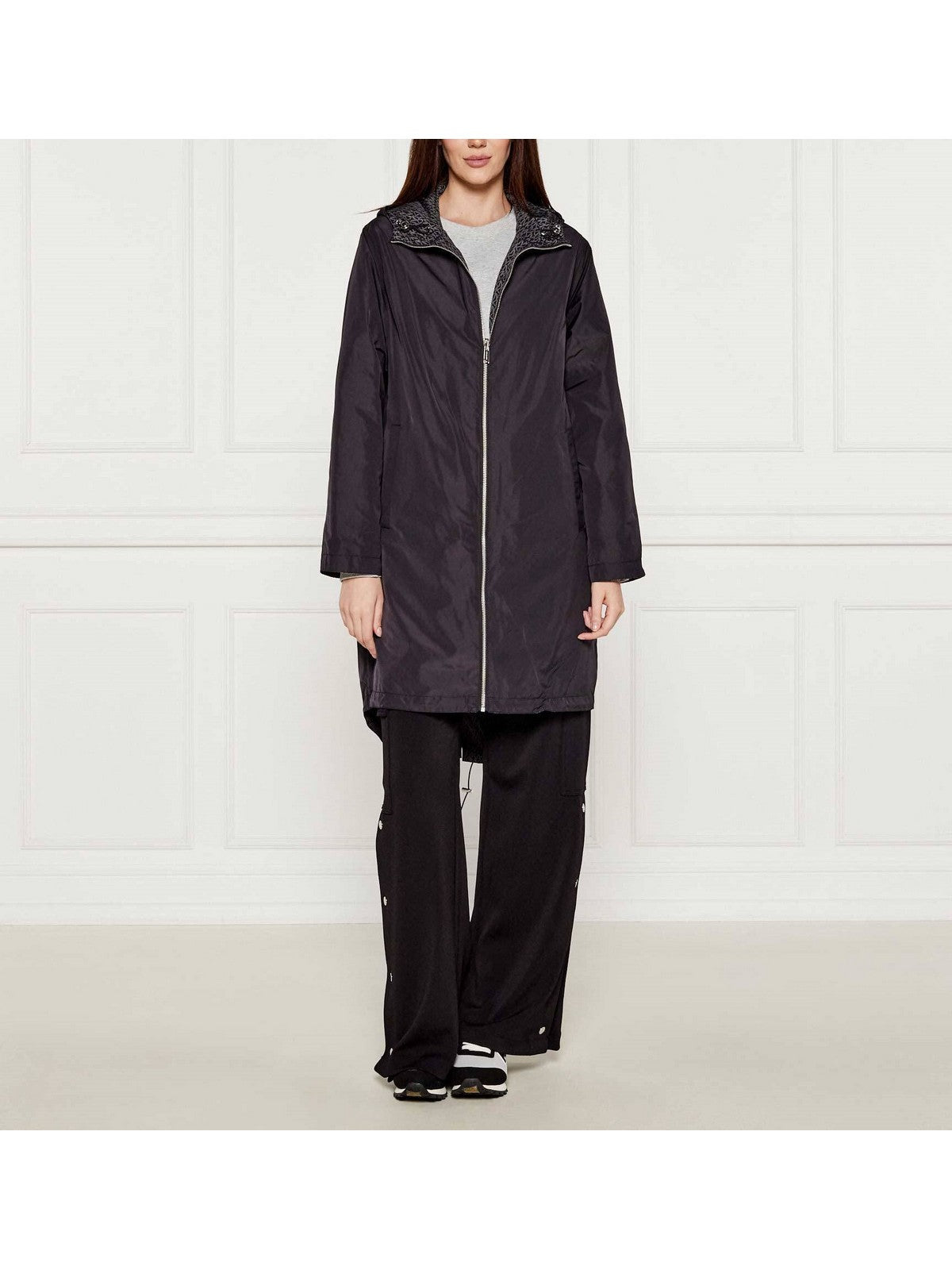 Michael Kors Frauenjacke Reversible Mk Logo Parka Mt520injn3 034 Nickel