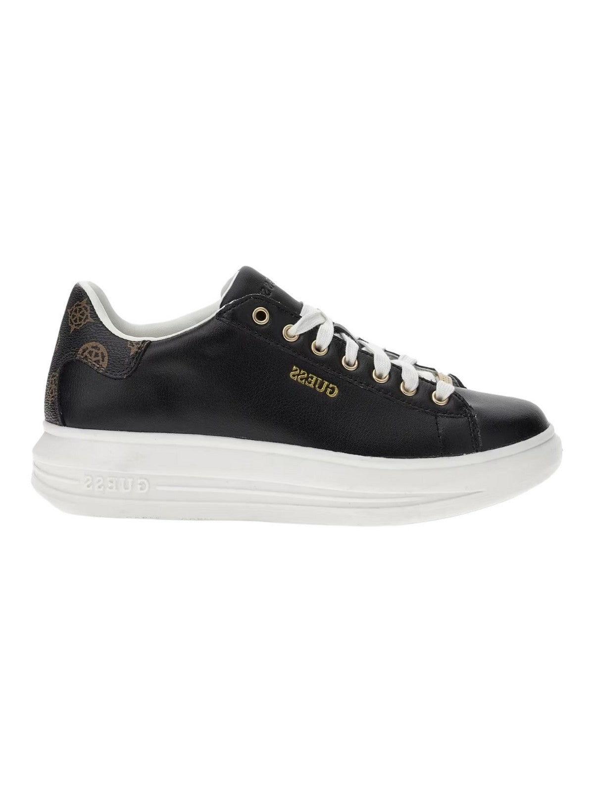 GUESS Sneaker Donna Vibo FL8VIB LEA12 BLKBR Nero gioboutiqueweb
