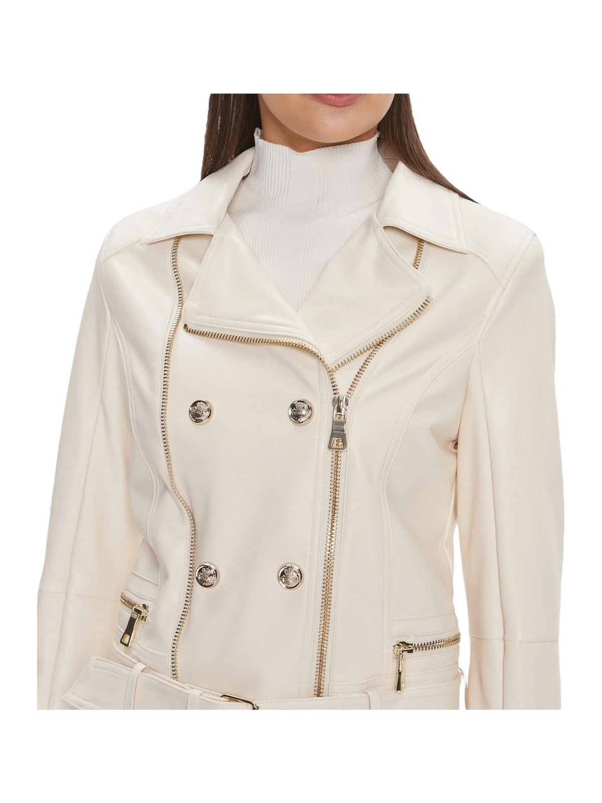 GUESS Giubbino Donna Olivia Moto Jacket W3BL93 K8S30 F1P5 Bianco gioboutiqueweb