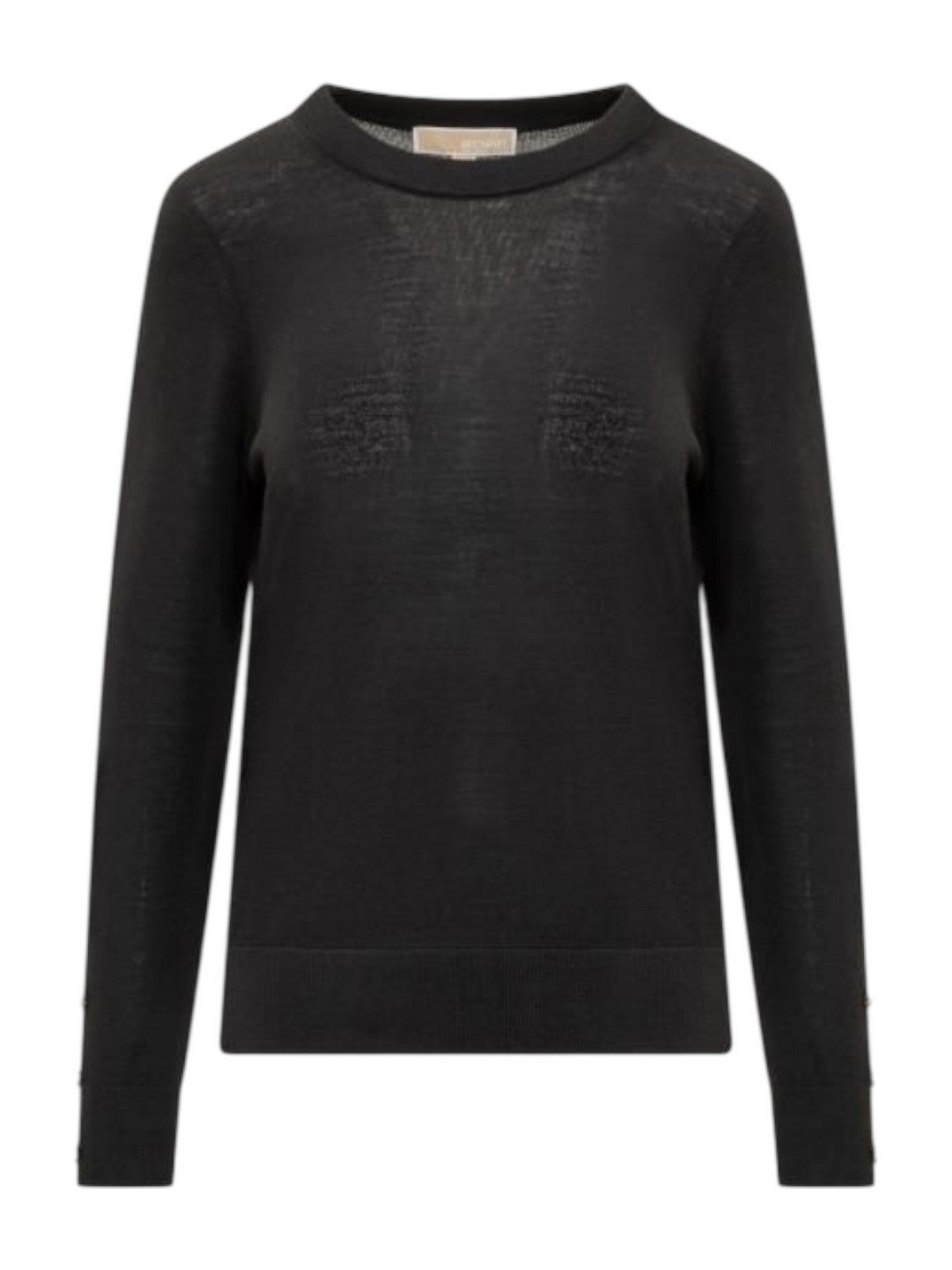 MICHAEL KORS Maglione Donna MERINO BUTTON SLV LS SWTR MT5619D4VR 001 BLACK gioboutiqueweb