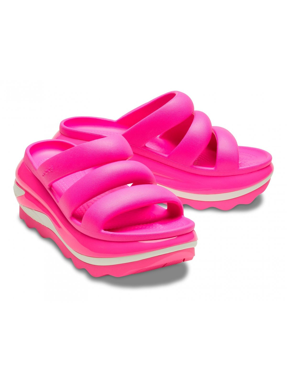 Crocs ciabatta femme Mega Crush Triple Strap 209842 6tw Rosa