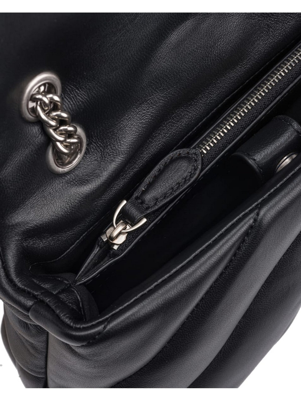 PINKO Borsa Donna Love Puff Mini Cl Sheep Nappa 100039-A0F2 Z99O NERO-OLD SILVER gioboutiqueweb