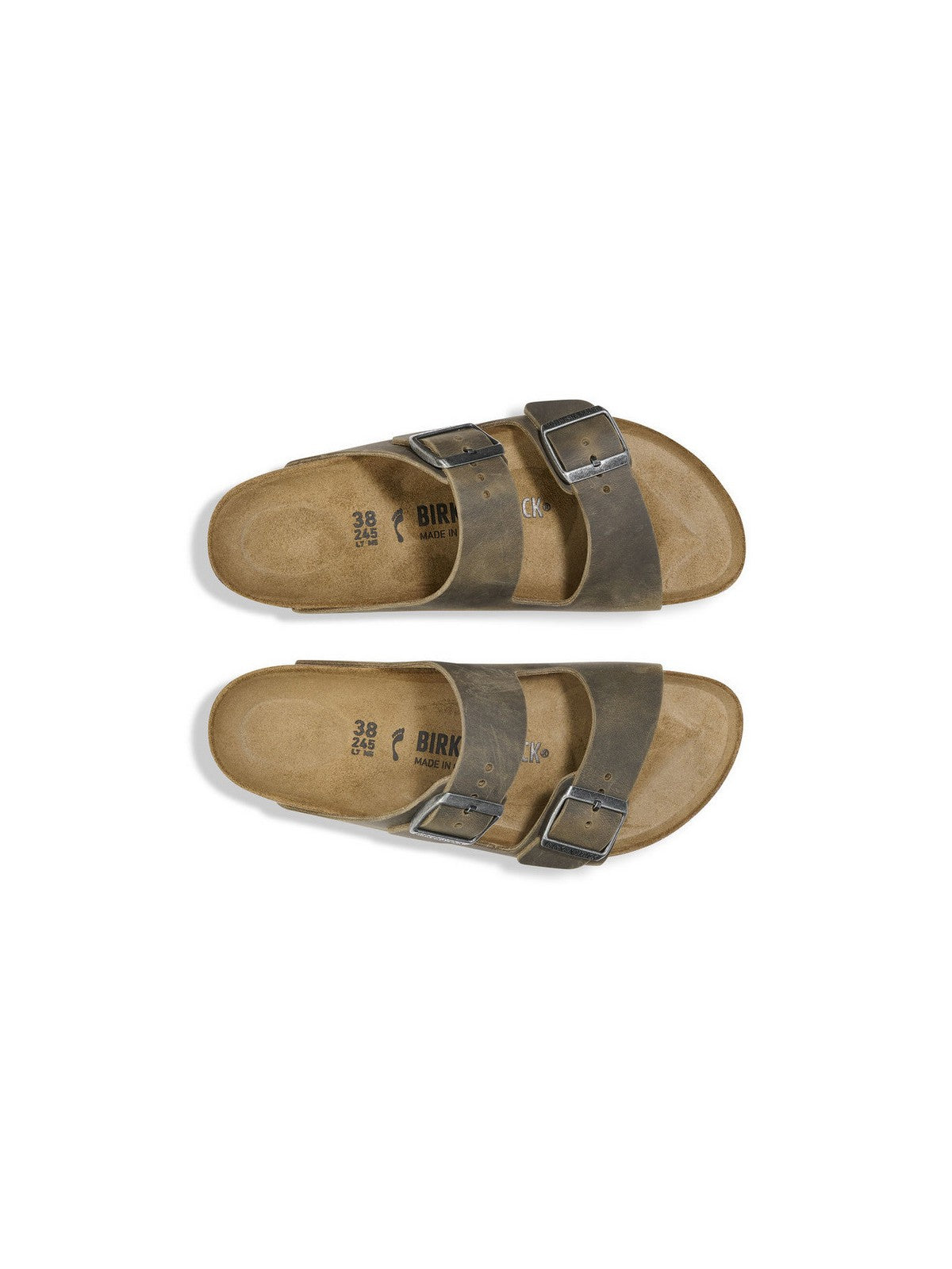BIRKENSTOCK Sandalo Uomo Arizona faded khaki, Oiled Leather 1027039 Verde gioboutiqueweb