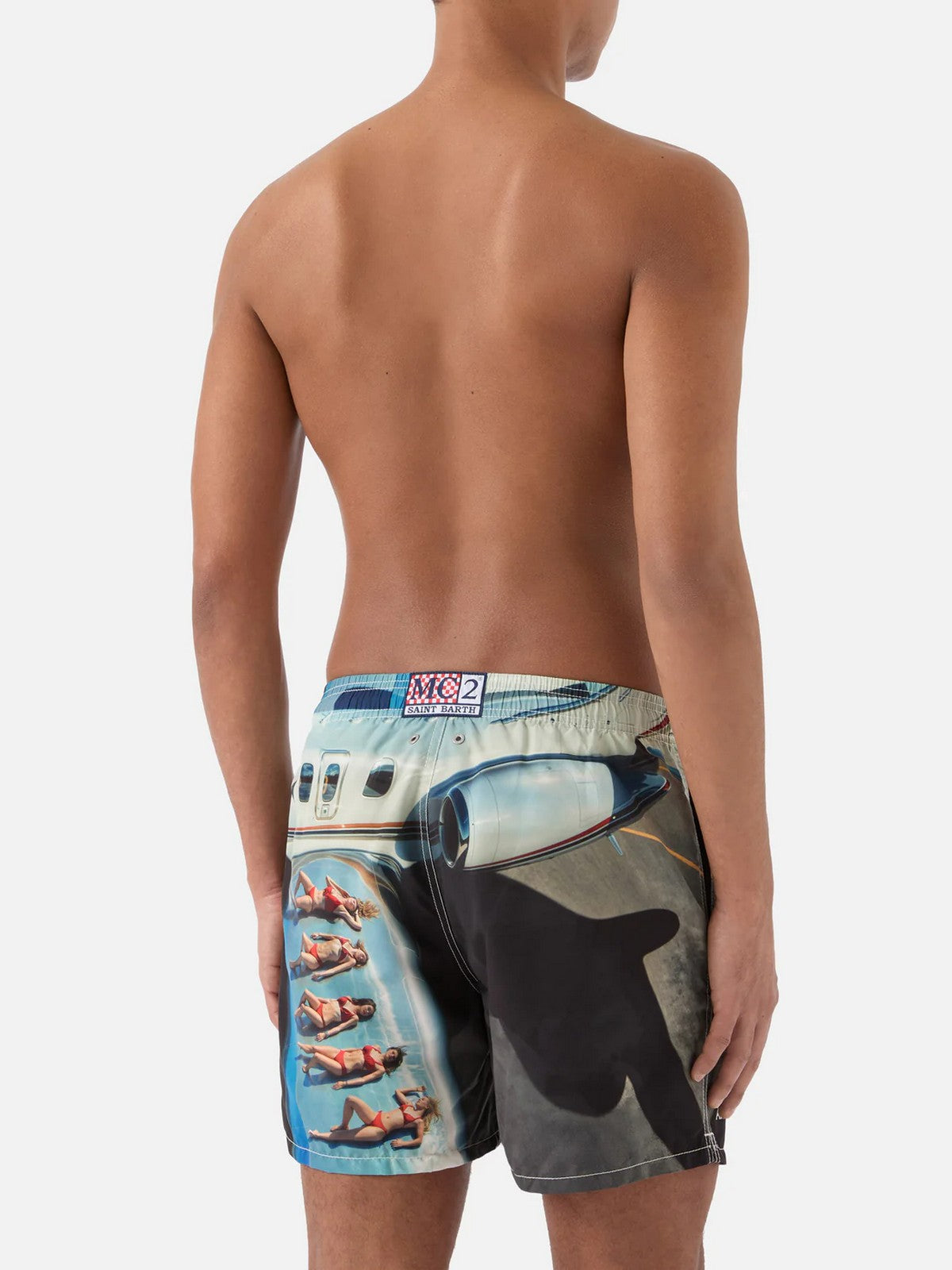 MC2 SAINT BARTH Costume da bagno Uomo GUSTAVIA PLACED PRINT 01718L RD SB AIRLINES 01