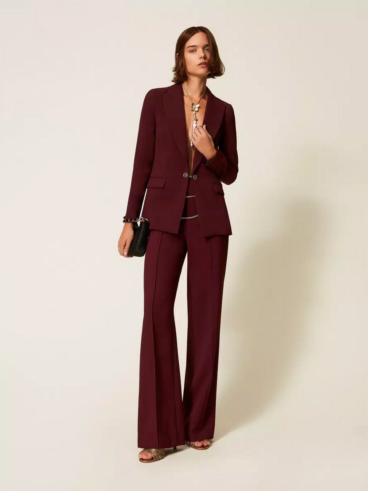 TWINSET Giacca Donna CREPE SUIT 252TP2590 05609 WINETASTING