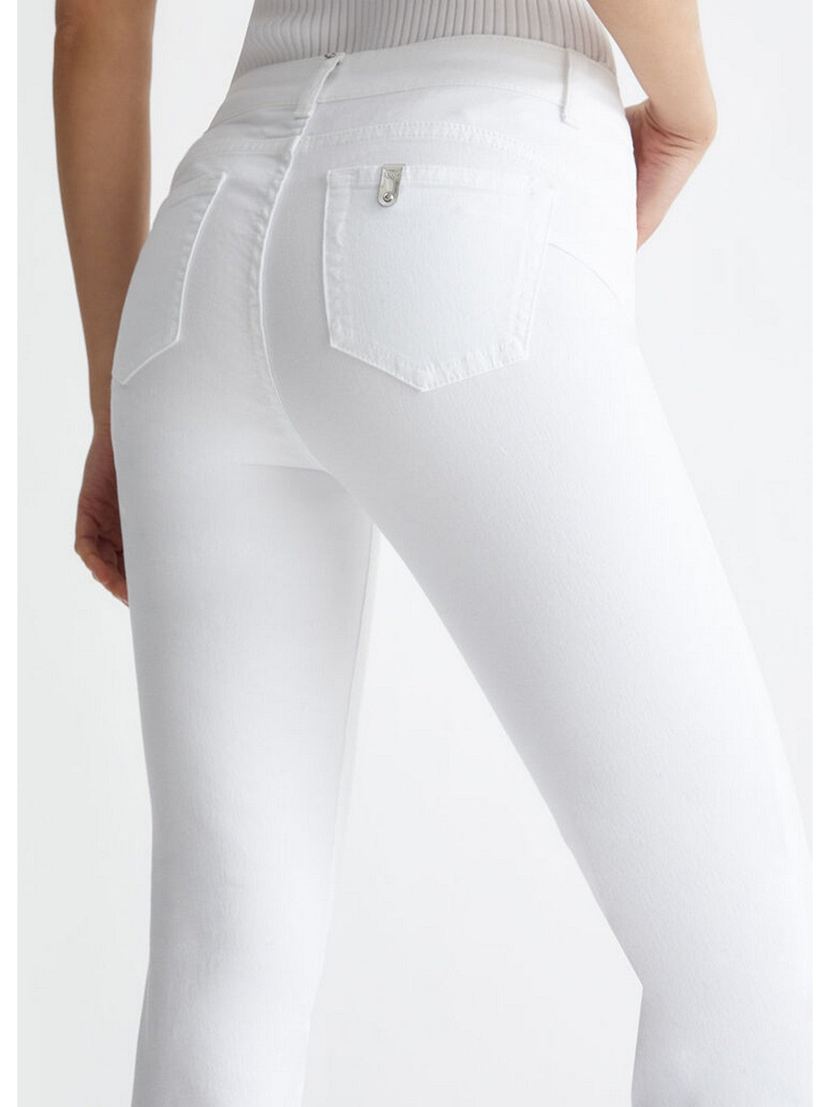 Liu Jo Blue Denim Frau Pantalone UA4013T3546 11111 Weiß