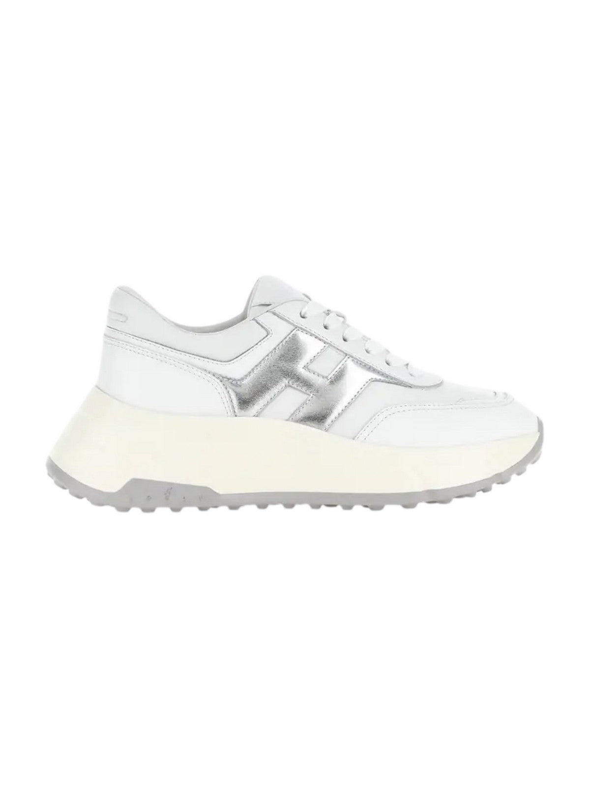 HOGAN Sneaker Donna H669 ALLACCIATO H HXW6690FR30U7I0351 B001(BIANCO)+B200(ARGENTO) gioboutiqueweb