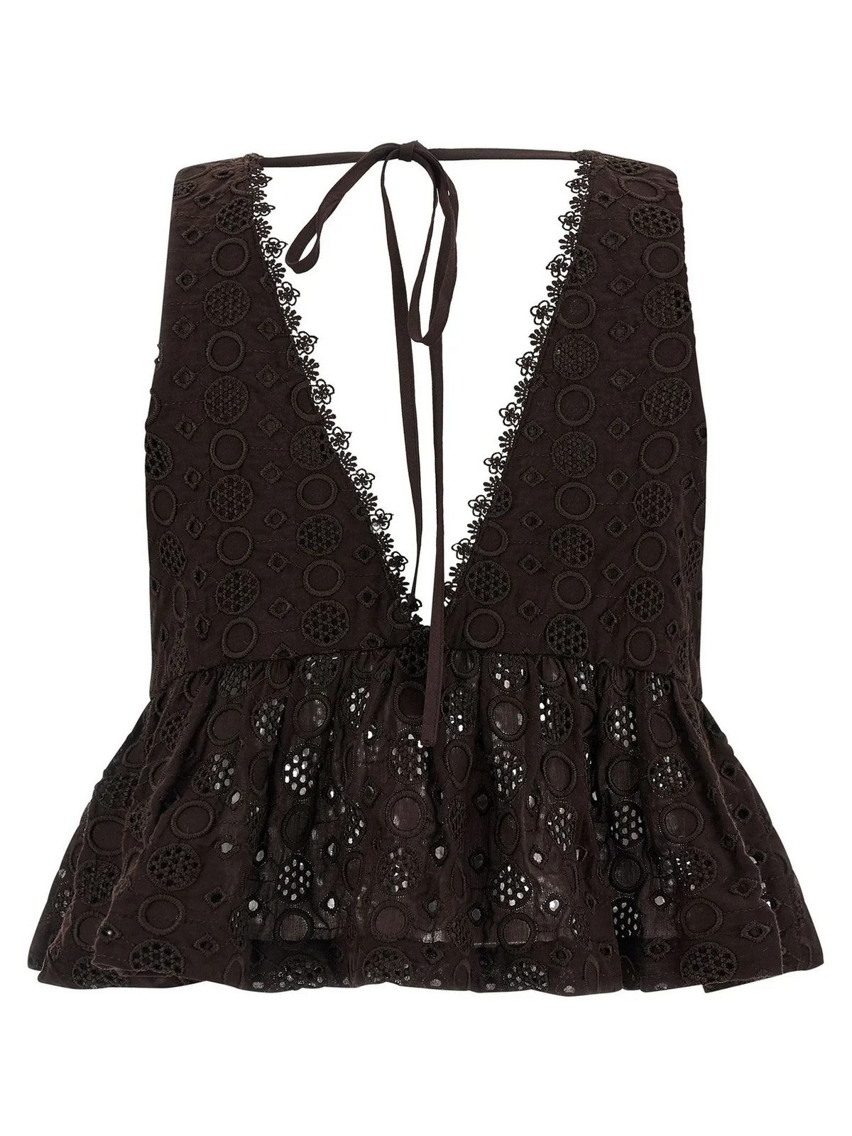 PINKO Top Donna KIERSTEN TOP POPELINE RICAMO S 106451-A35P M28 Marrone