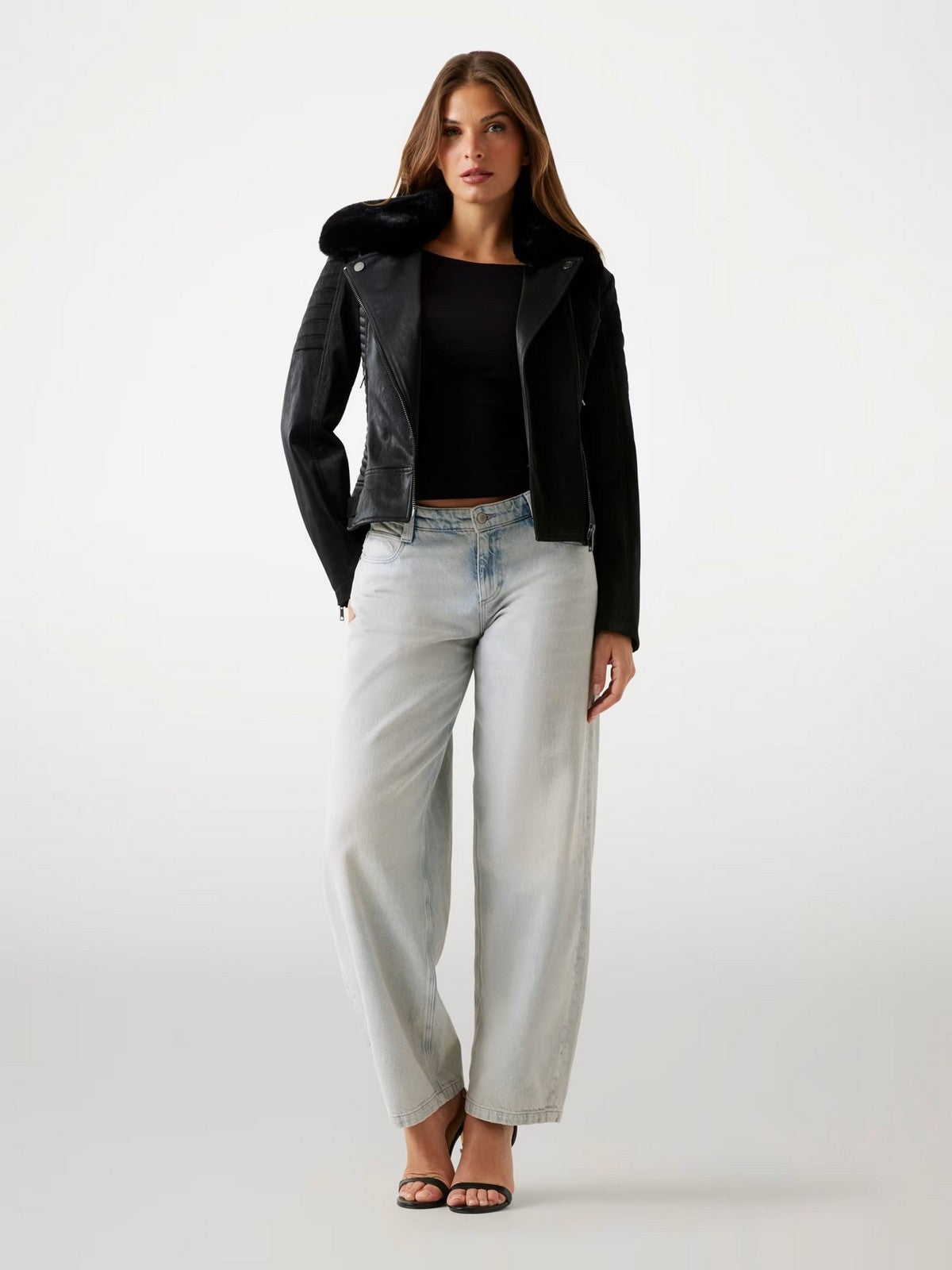 GUESS Giubbino Donna DARCEY BIKER JACKET W5BL35 W2820 JBLK Jet Black A996