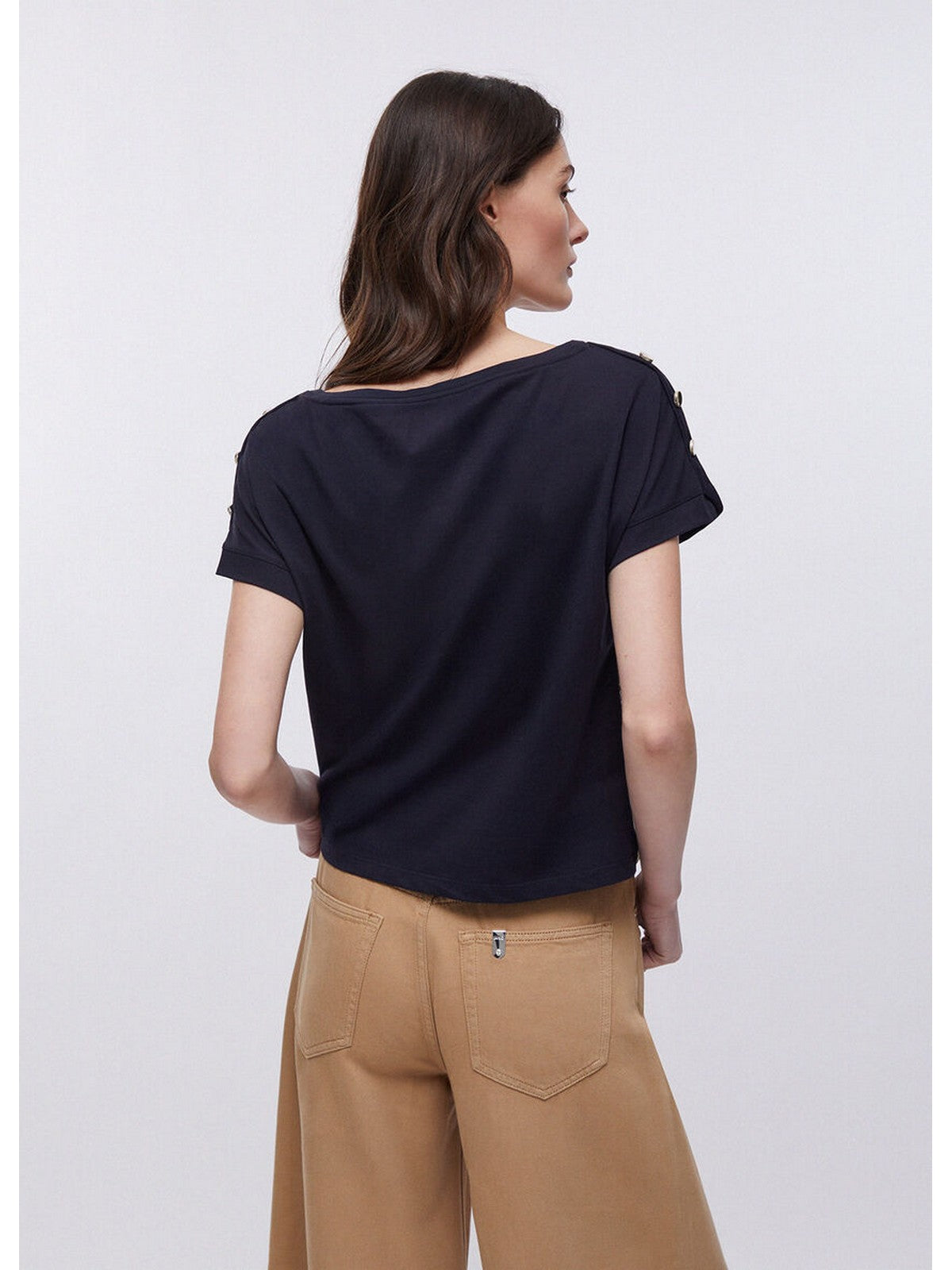 LIU JO WHITE T-shirt Donna WA6437J6308 P9466 Nt.blu sky/bloom fou