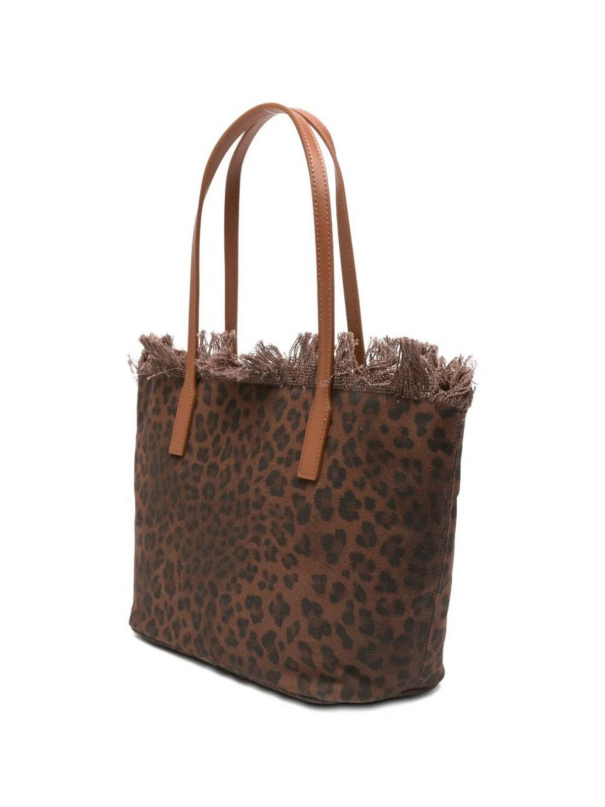MC2 SAINT BARTH Borsa Donna CITY BAG MID FRINGE 00588L CANVAS DARK LEOPARD 18 EMB
