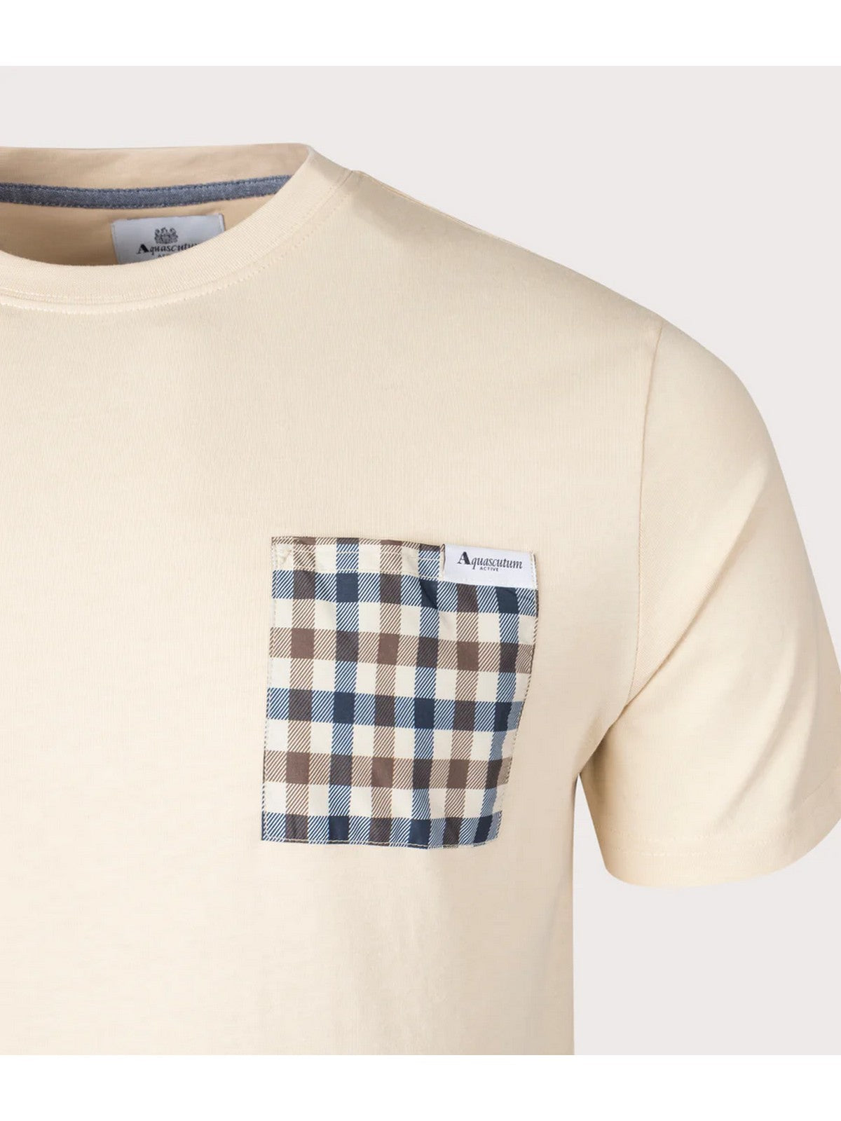 AQUASCUTUM T-shirt Uomo ACTIVE CLUB CHECK POCKET T-SHIRT AA-B004-TS003 BEIGE BEIGE gioboutiqueweb