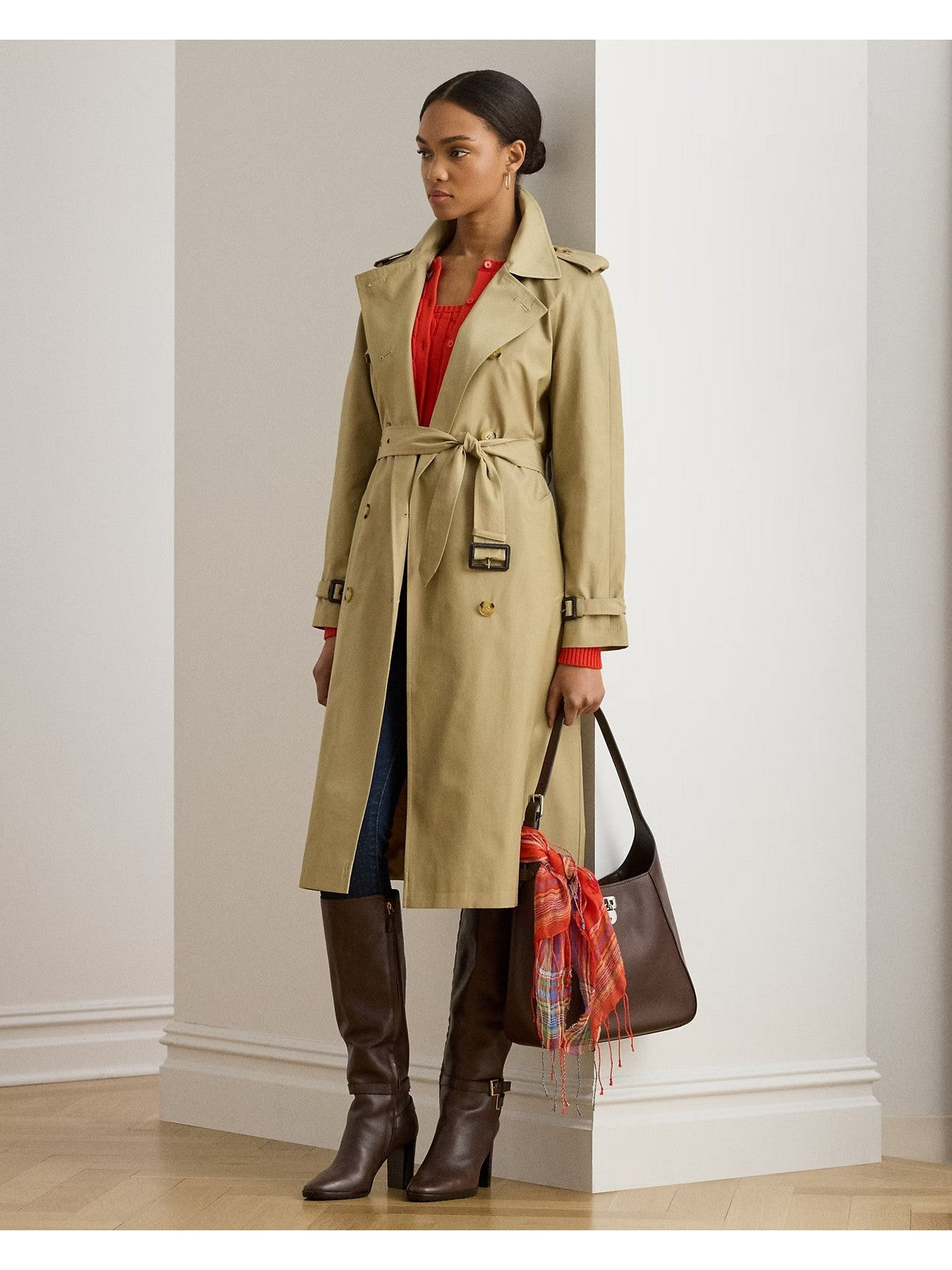 LAUREN RALPH LAUREN Trench Donna BL DB W NS44-LINED-COAT 297951259 003 BIRCH TAN