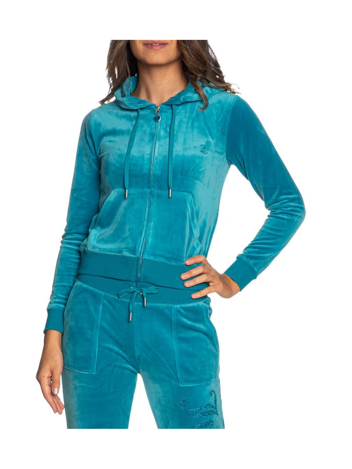JUICY COUTURE Felpa Donna Jewel Robertson Hoodie VIJB80411WPFJA7 Blu gioboutiqueweb