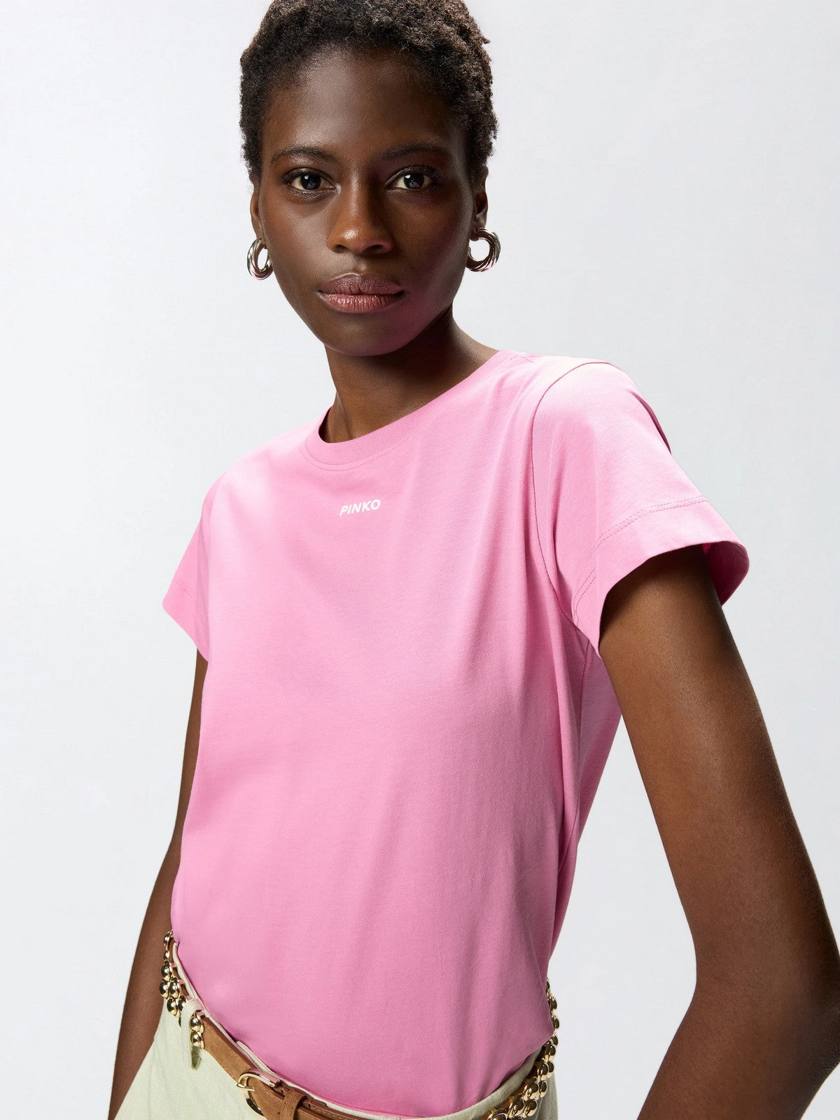 PINKO T-shirt Donna BASICO T-SHIRT 100373-A34F Q48 ROSA - DI MAGGIO