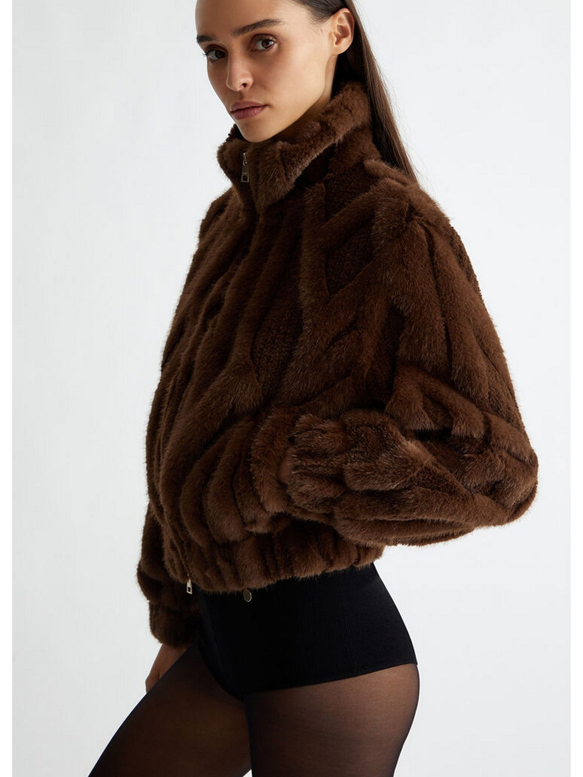 LIU JO WHITE Pelliccia Donna WF4223E0946 X0640 Marrone gioboutiqueweb