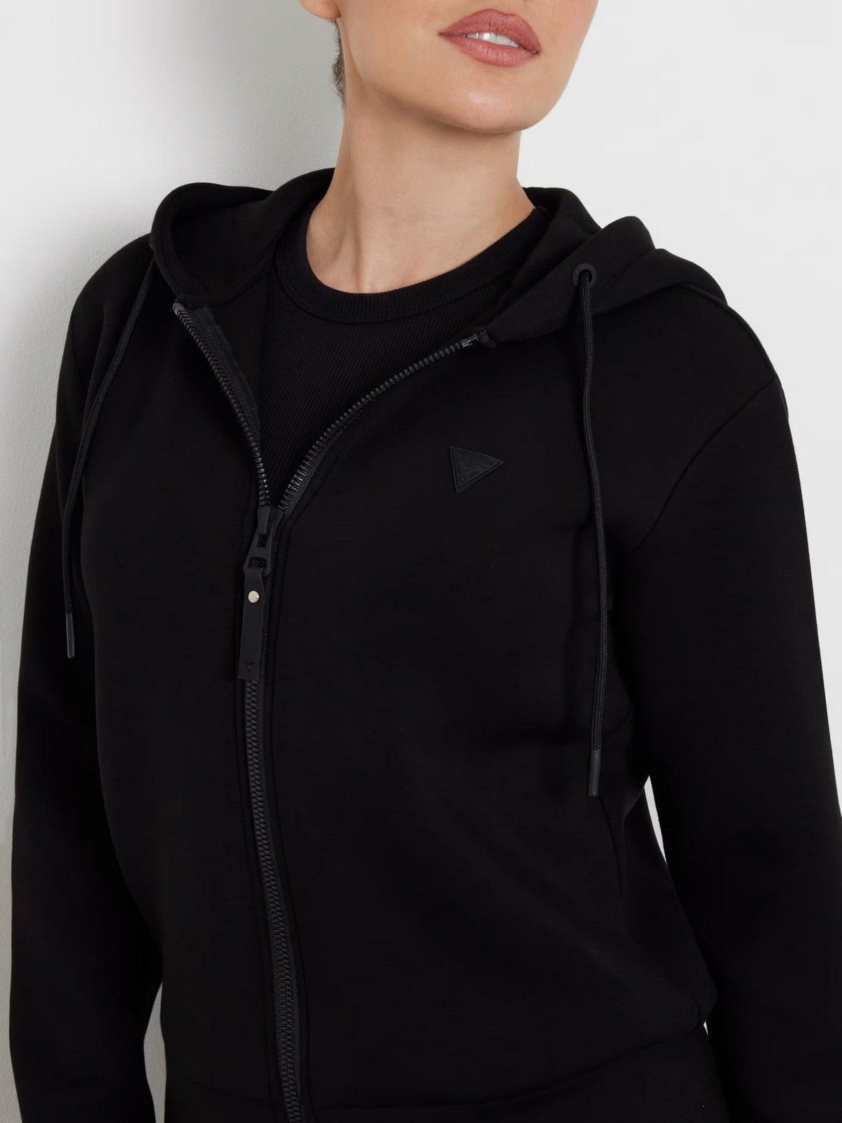 Guess Sport Sweatshirt Women's Stuba Hoodie Zip Sweatsh V3RQ11 K7UW2 JBLK BLACK