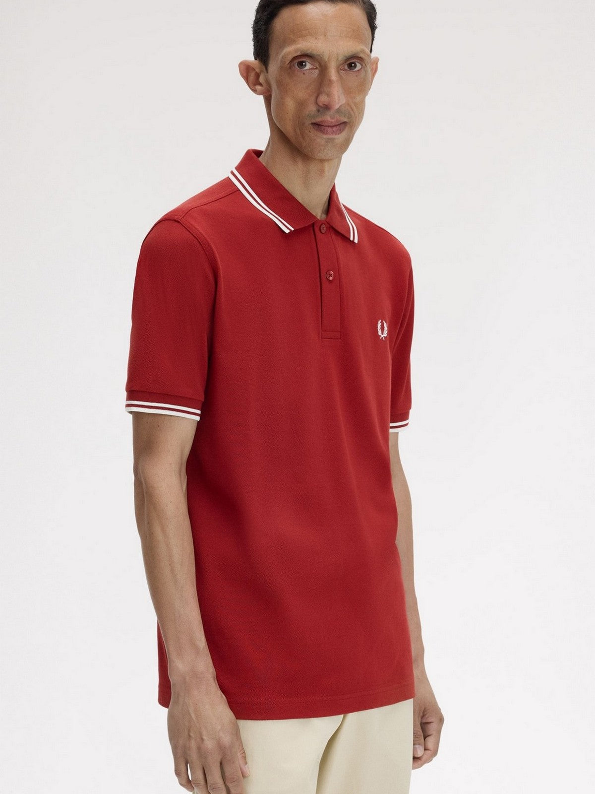 FRED PERRY Polo Uomo FP TWIN TIPPED FRED PERRY SHIRT FP-M3600P-57 07B BURNTRED/SNWHT
