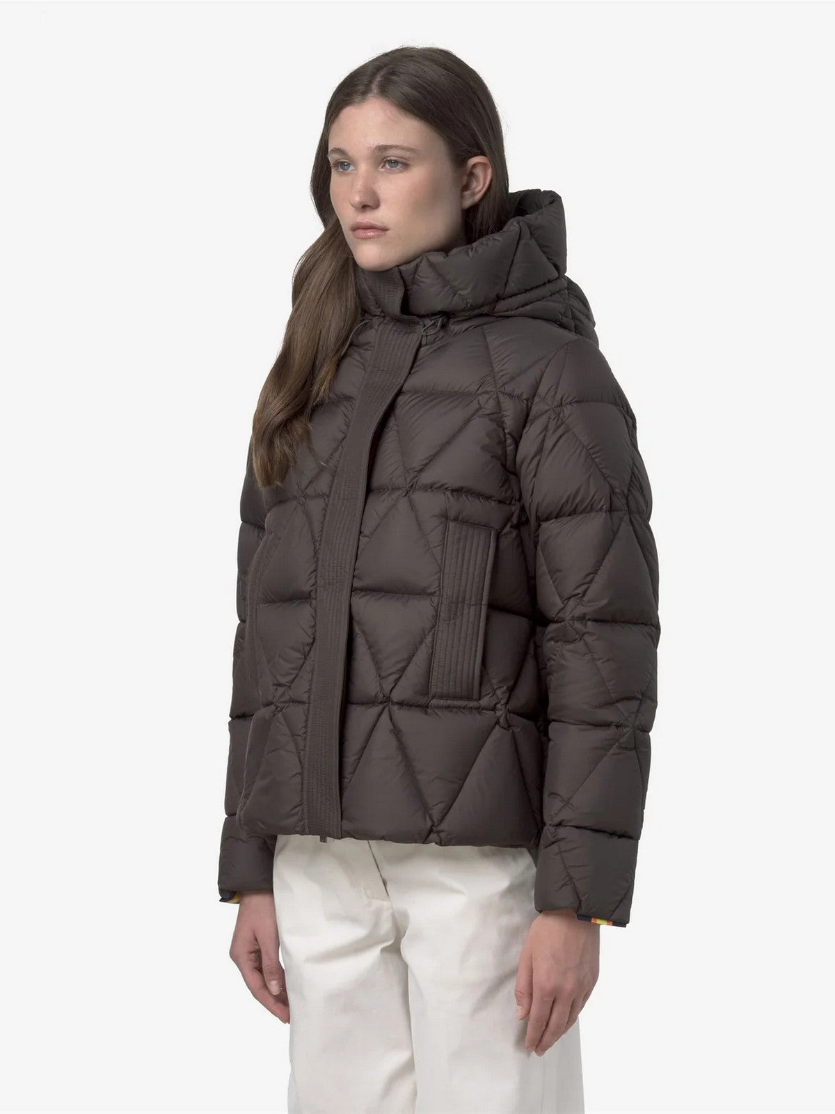 K-WAY Piumino Donna LETHILLE THERMO MICROFIBER K7136KW B38 BLACK OLIVE COMBO