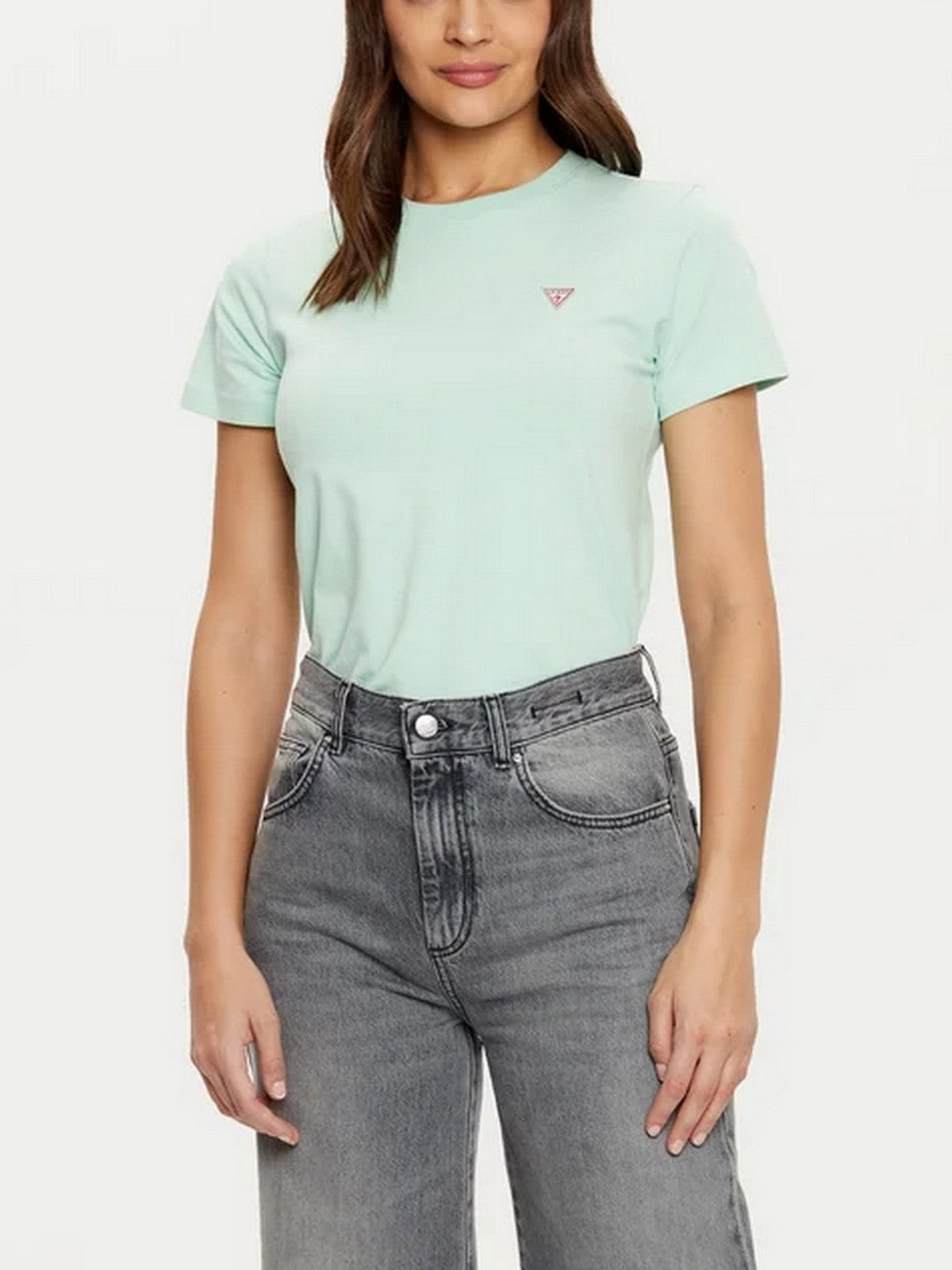 GUESS T-shirt Donna GJ SS CN REG MINI TRIANGLE TEE W4YI10 J1314 G8FG HOPE GREEN gioboutiqueweb